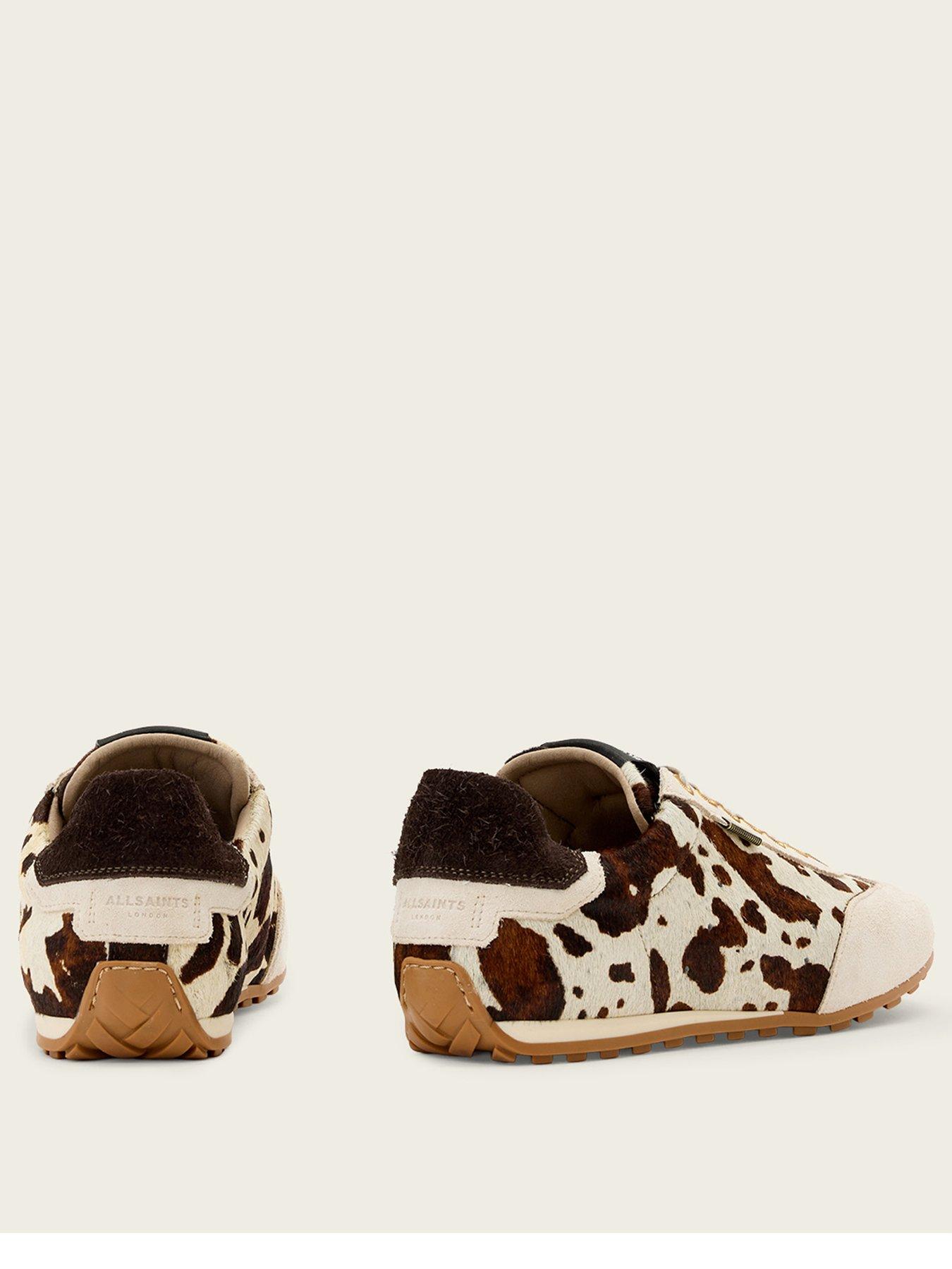 Image 3 of 5 of AllSaints Liam Cowhide Trainers - Brown