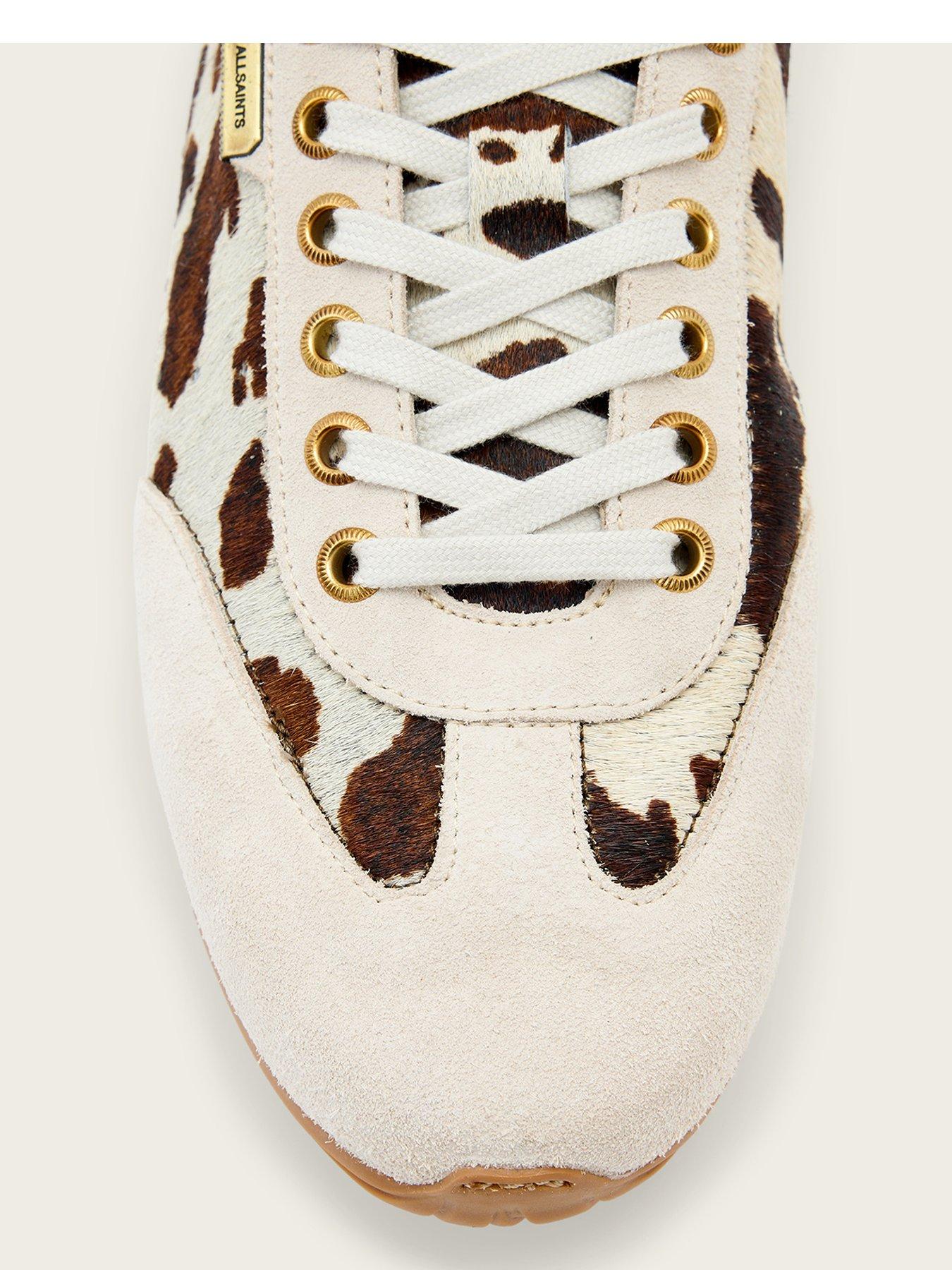 Image 4 of 5 of AllSaints Liam Cowhide Trainers - Brown