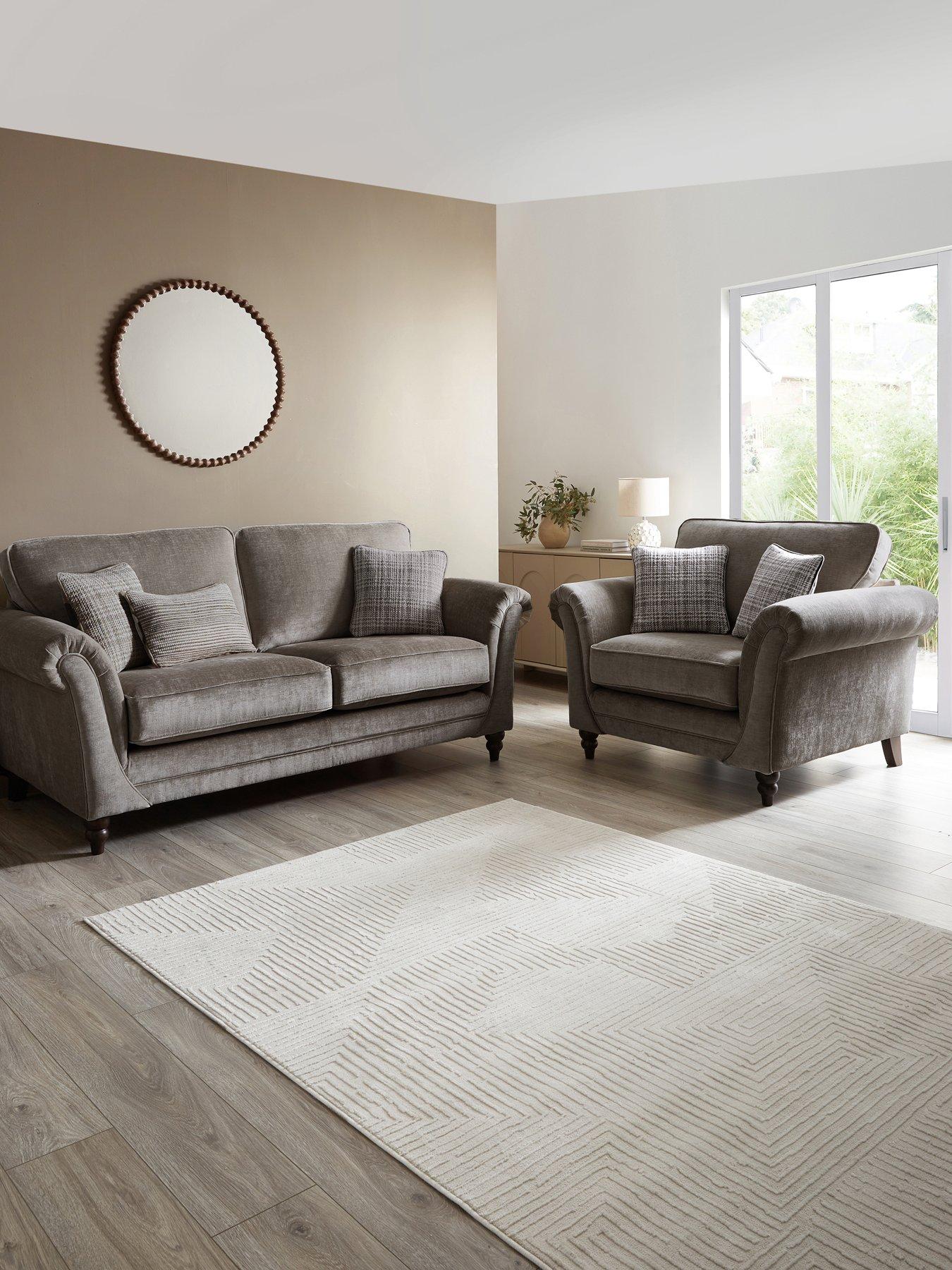 The Very Collection Highgate 3 Seater Fabric Sofa + Snuggle Chair Set (Buy  &  SAVE!)