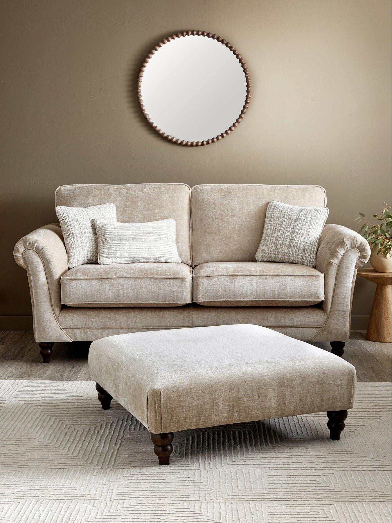 Image 1 of 6 of The Very Collection Highgate 3 Seater Fabric Sofa + Footstool Set