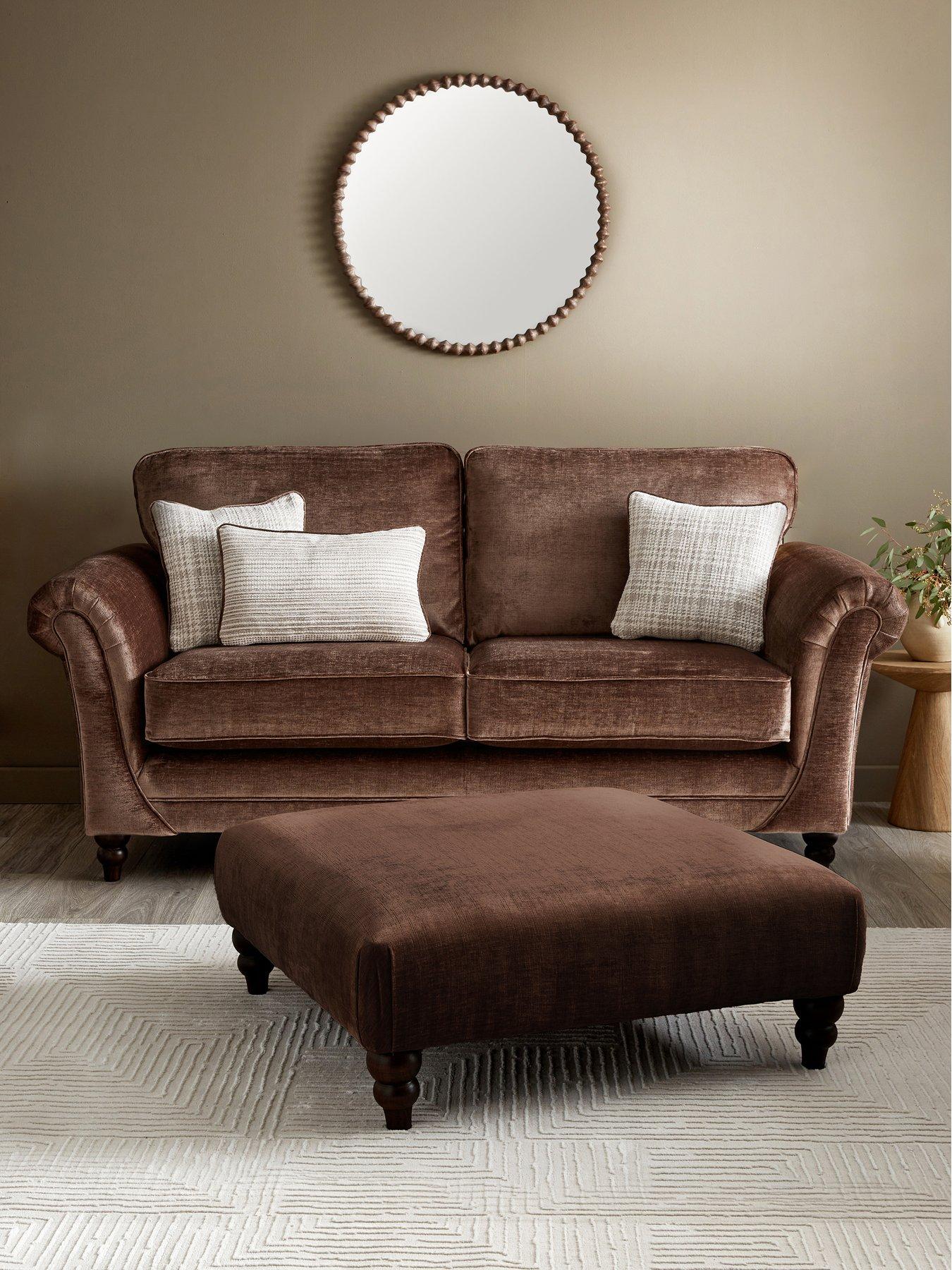 The Very Collection Highgate 3 Seater Fabric Sofa + Footstool Set