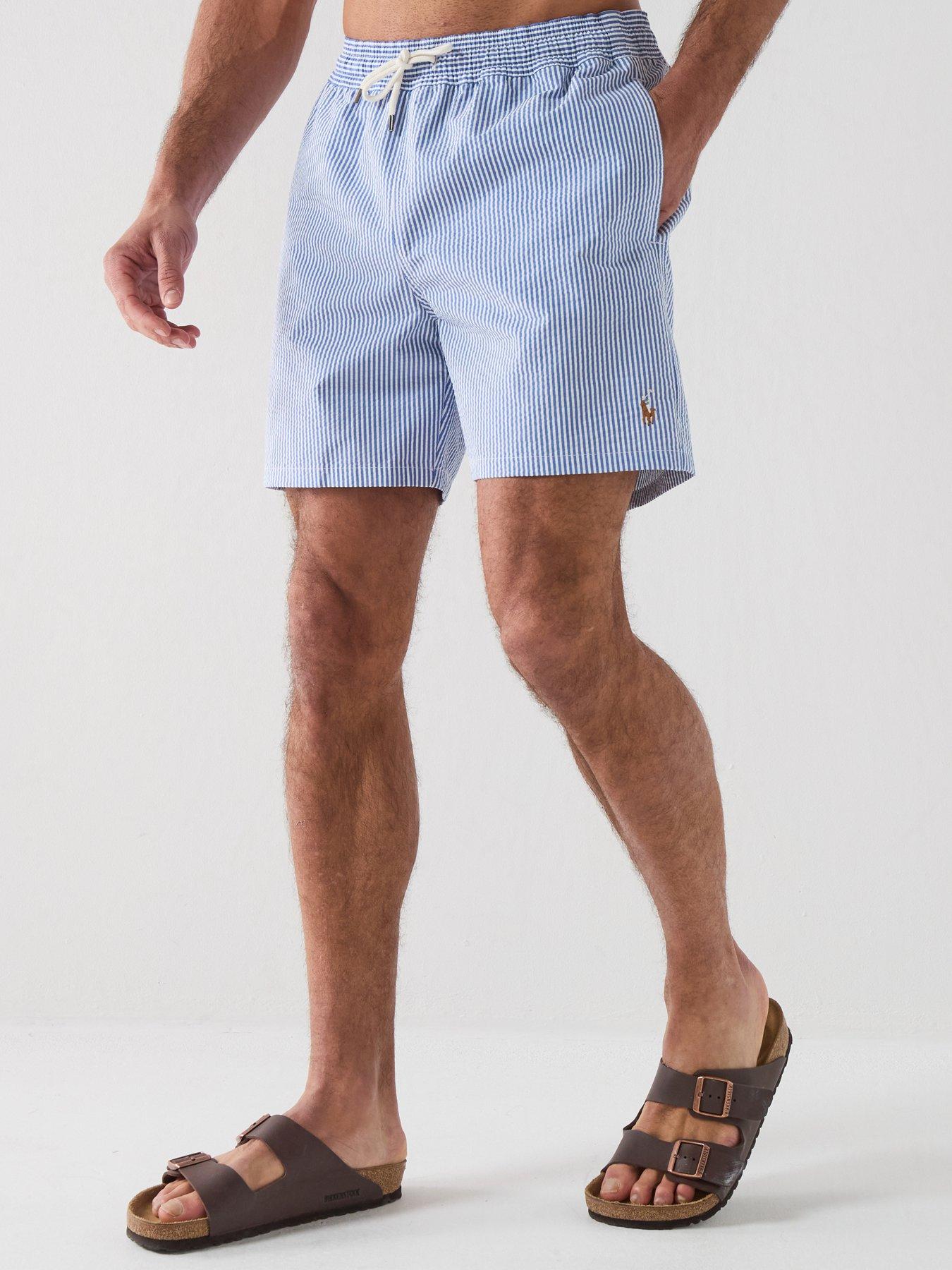 Polo Ralph Lauren Polo Ralph Lauren Traveler Striped Swim Shorts - Light Blue