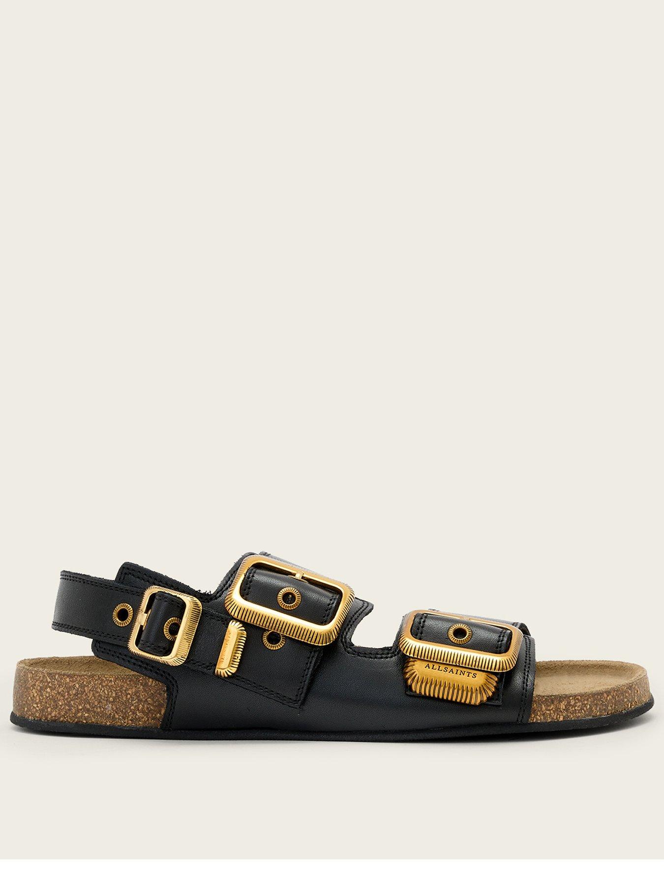front image of allsaints-staffa-sandal-black