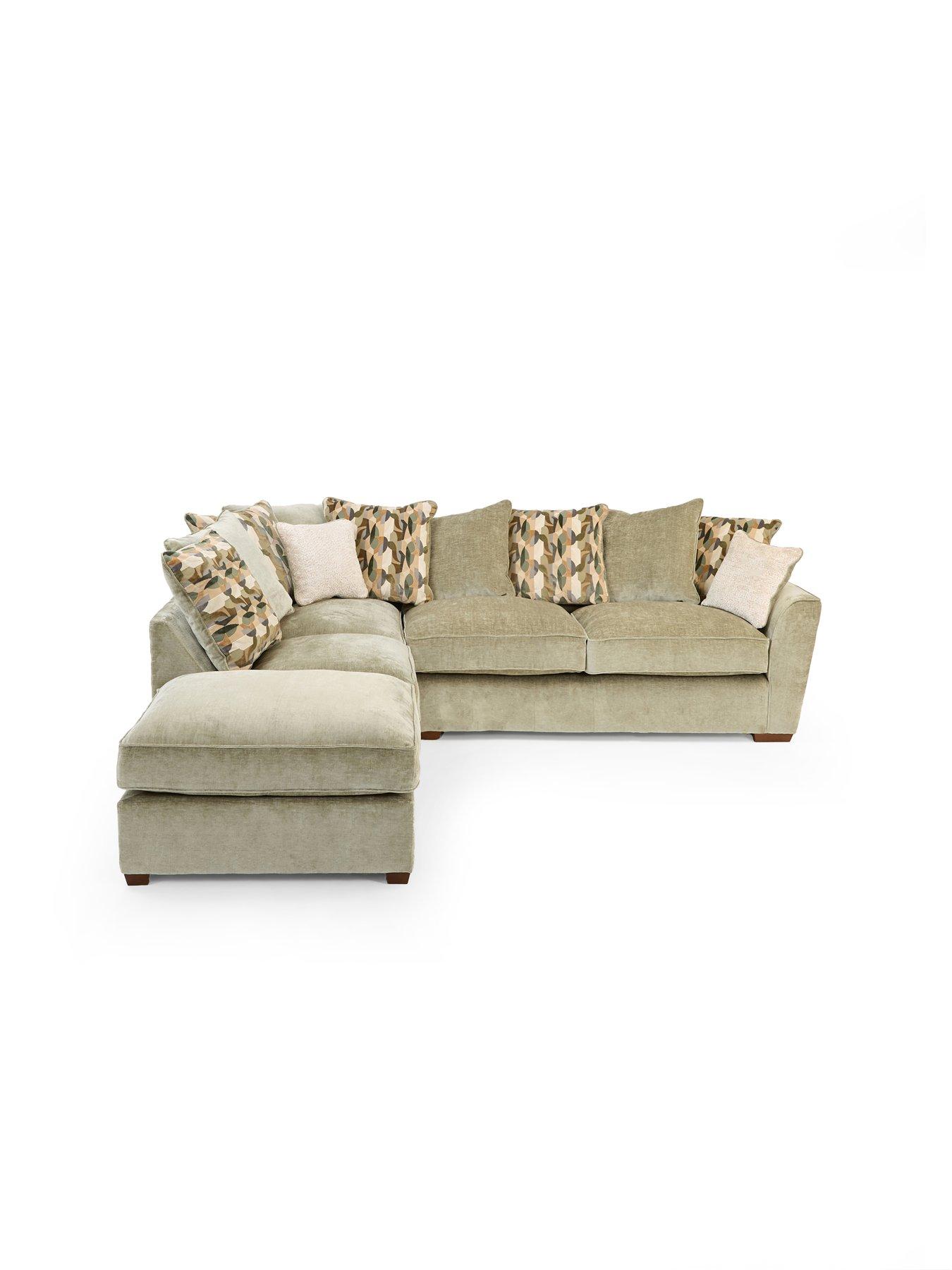 Image 3 of 7 of The Very Collection Clover Left Hand Scatterback Corner Chaise With Footstool