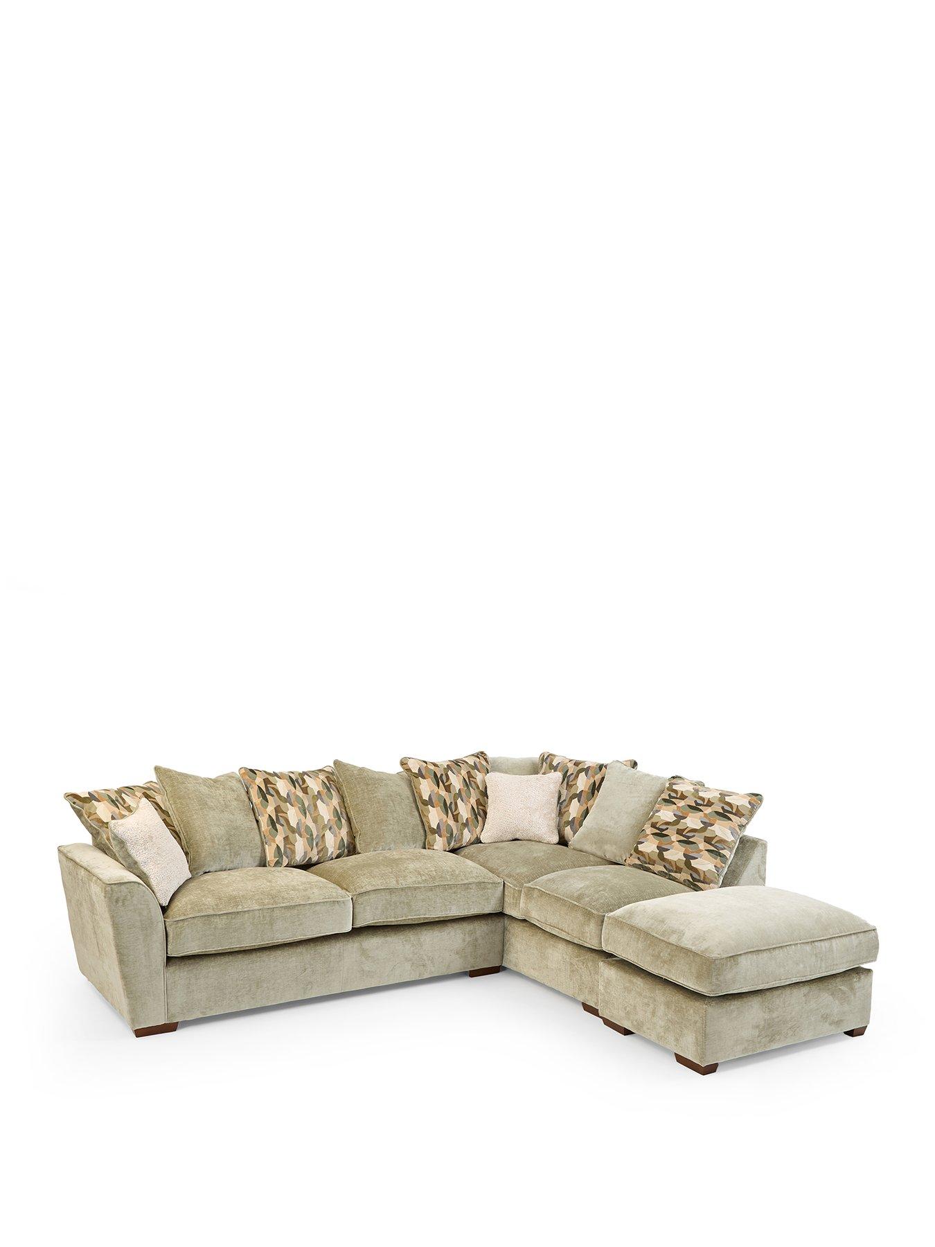 Image 2 of 7 of The Very Collection Clover Right Hand Scatterback Corner Chaise With Footstool