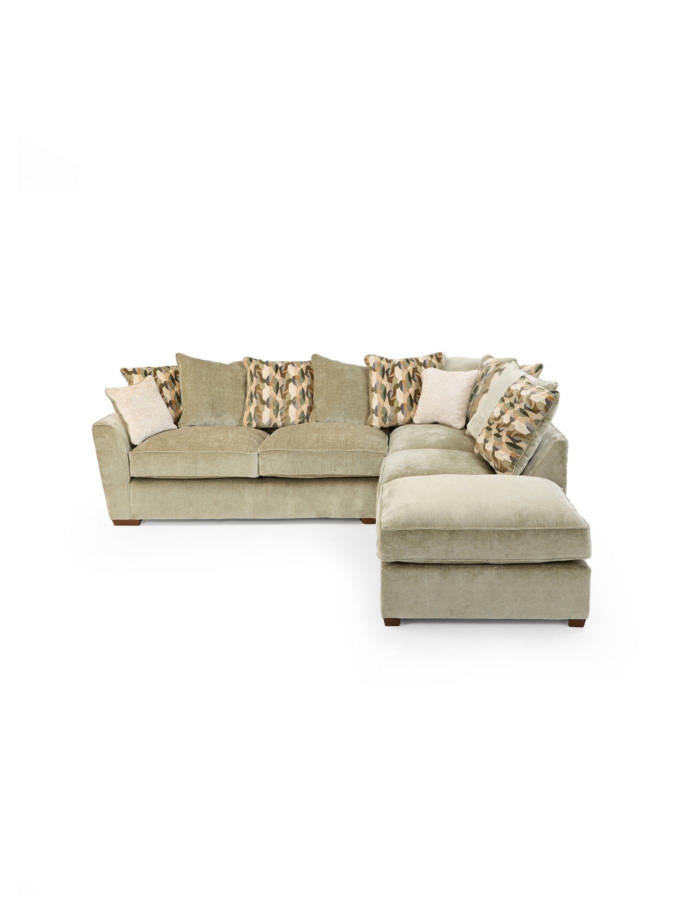 Image 3 of 7 of The Very Collection Clover Right Hand Scatterback Corner Chaise With Footstool