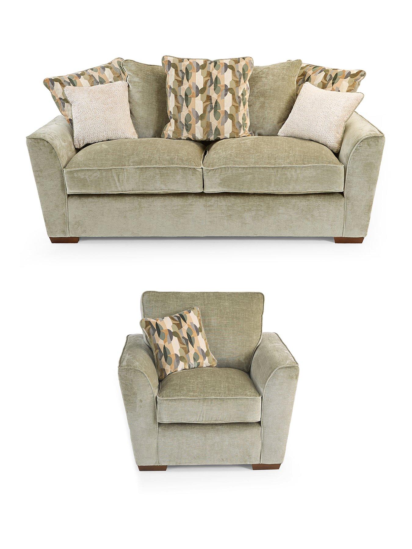 Image 2 of 8 of The Very Collection Clover 3 Seater Scatterback Sofa + Chair