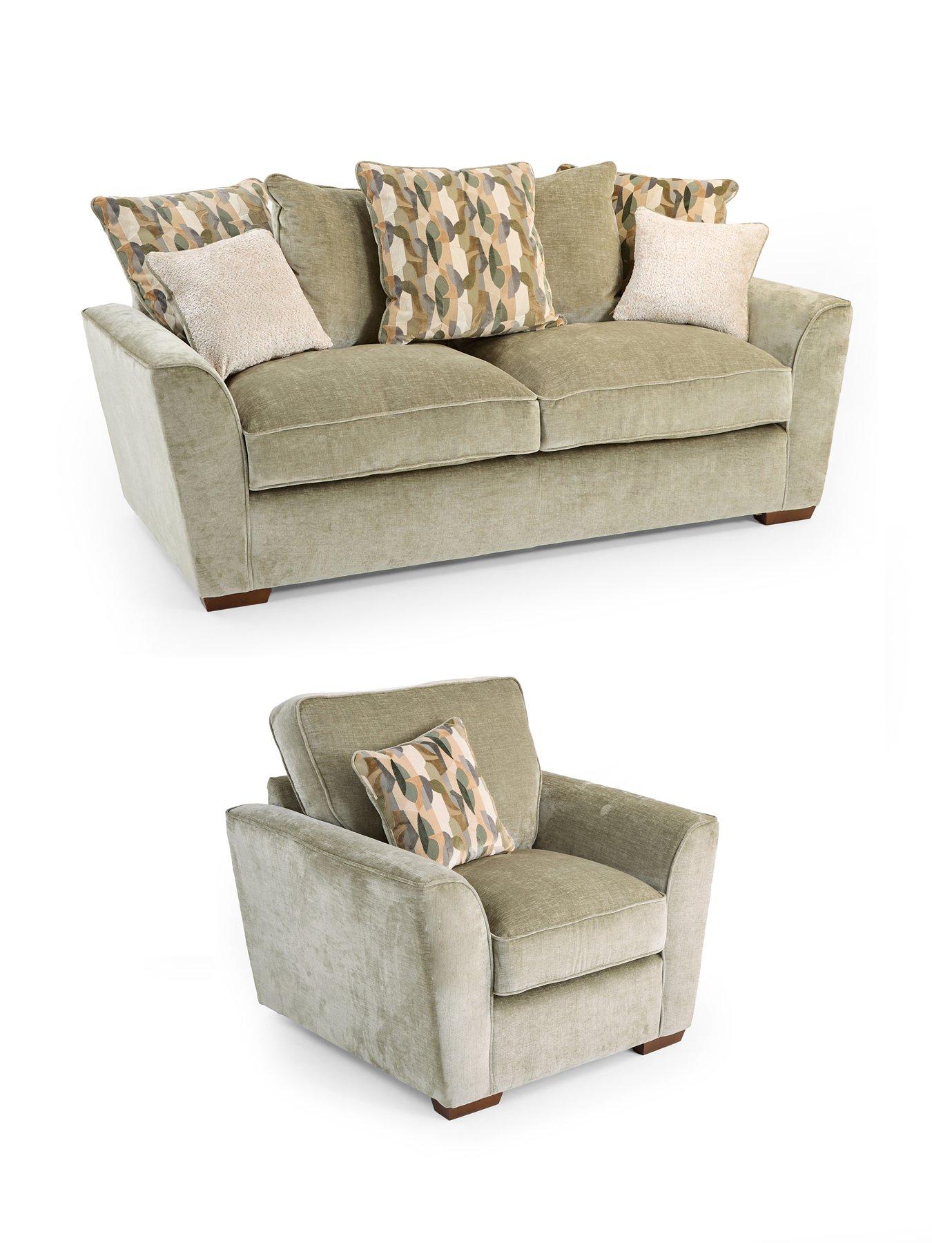Image 3 of 8 of The Very Collection Clover 3 Seater Scatterback Sofa + Chair