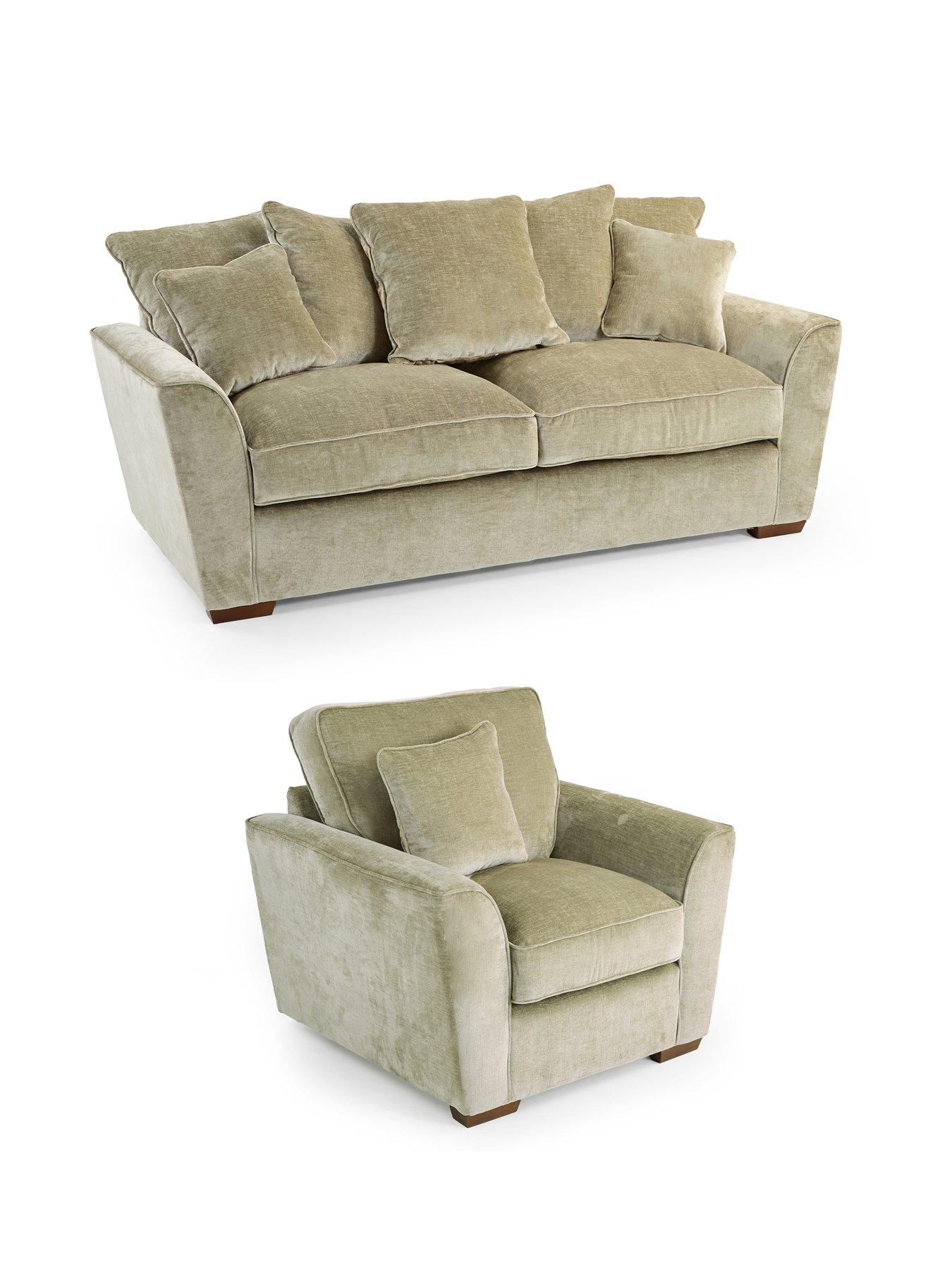 Image 4 of 8 of The Very Collection Clover 3 Seater Scatterback Sofa + Chair