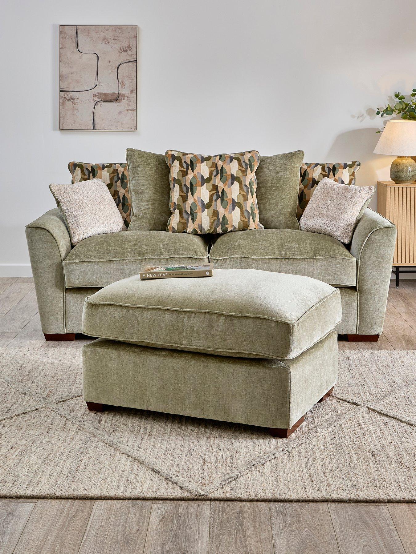The Very Collection Clover 3 Seater Scatterback Sofa + Footstool
