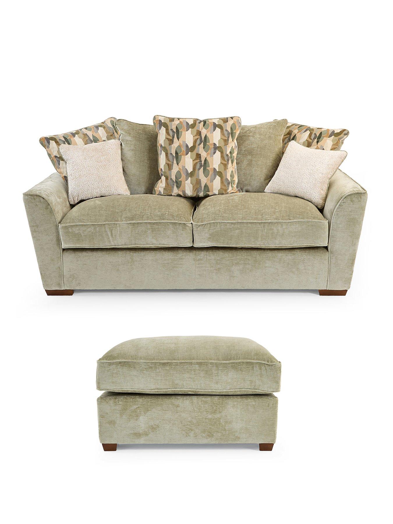 Image 2 of 7 of The Very Collection Clover 3 Seater Scatterback Sofa + Footstool