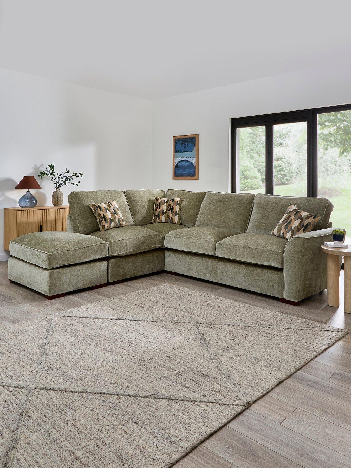 Image 1 of 7 of The Very Collection Clover Left Hand Corner Chaise with Footstool&nbsp;- Made to Order in the UK