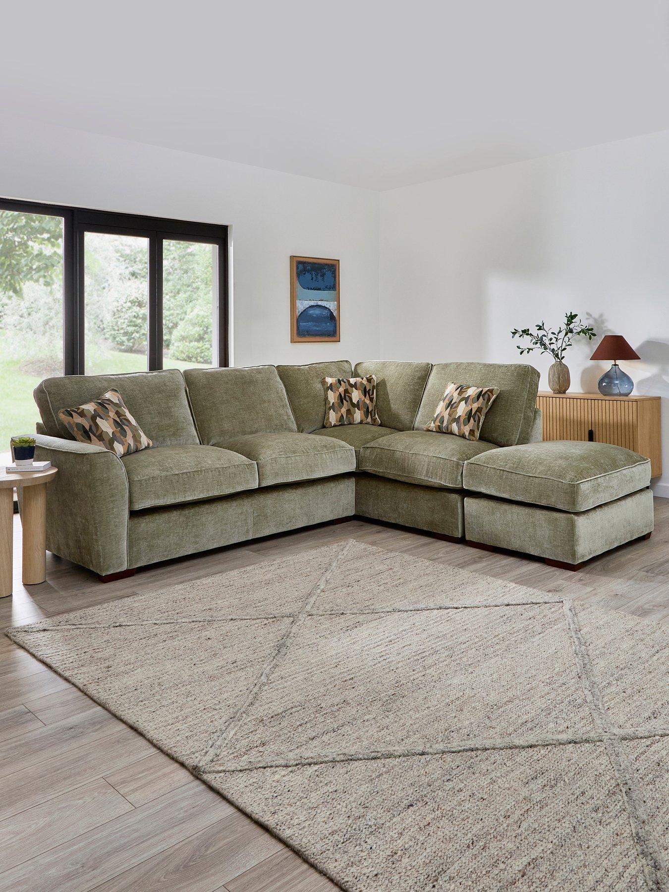 Image 1 of 7 of The Very Collection Clover Right Hand Corner Chaise With Footstool