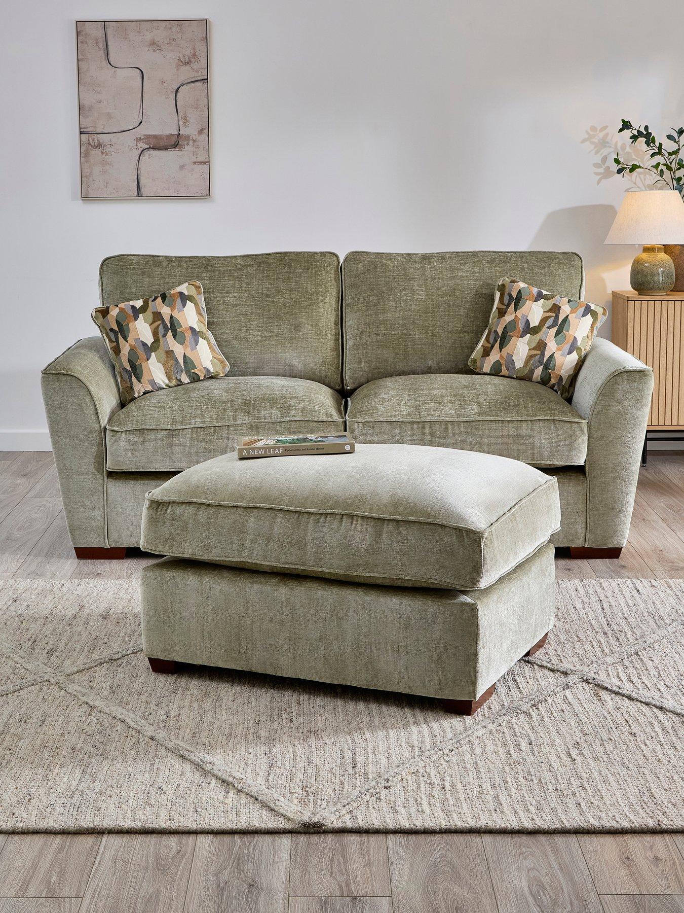 Image 1 of 7 of The Very Collection Clover 3 Seater + Footstool