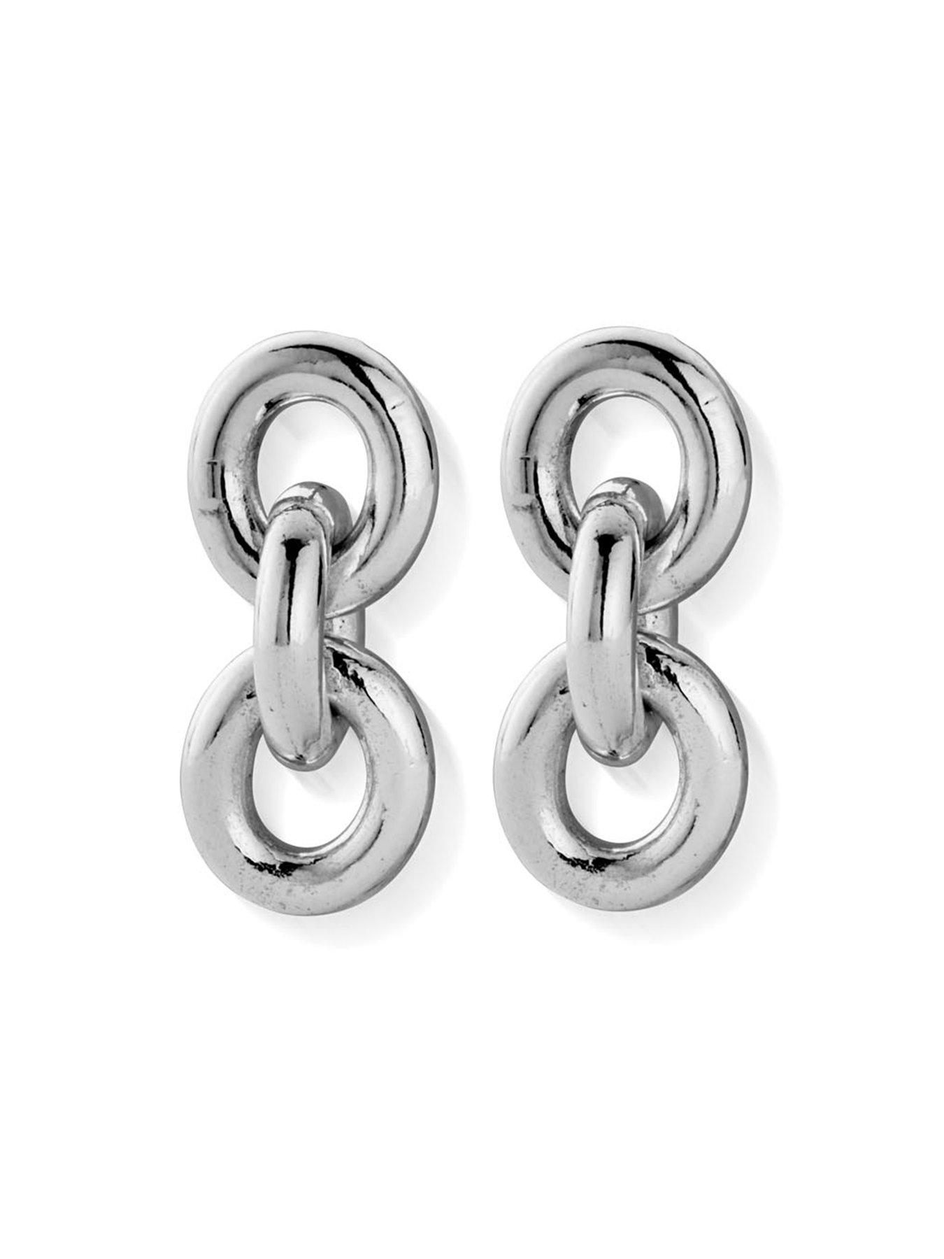 Image 2 of 3 of ChloBo Anchor Chain 3 Link Earrings