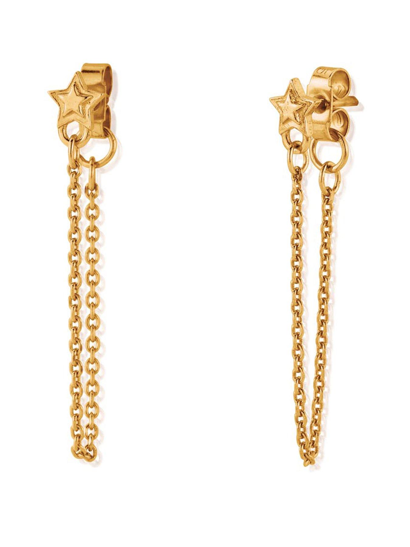  image of chlobo-gold-radiant-essence-chain-stud-earrings