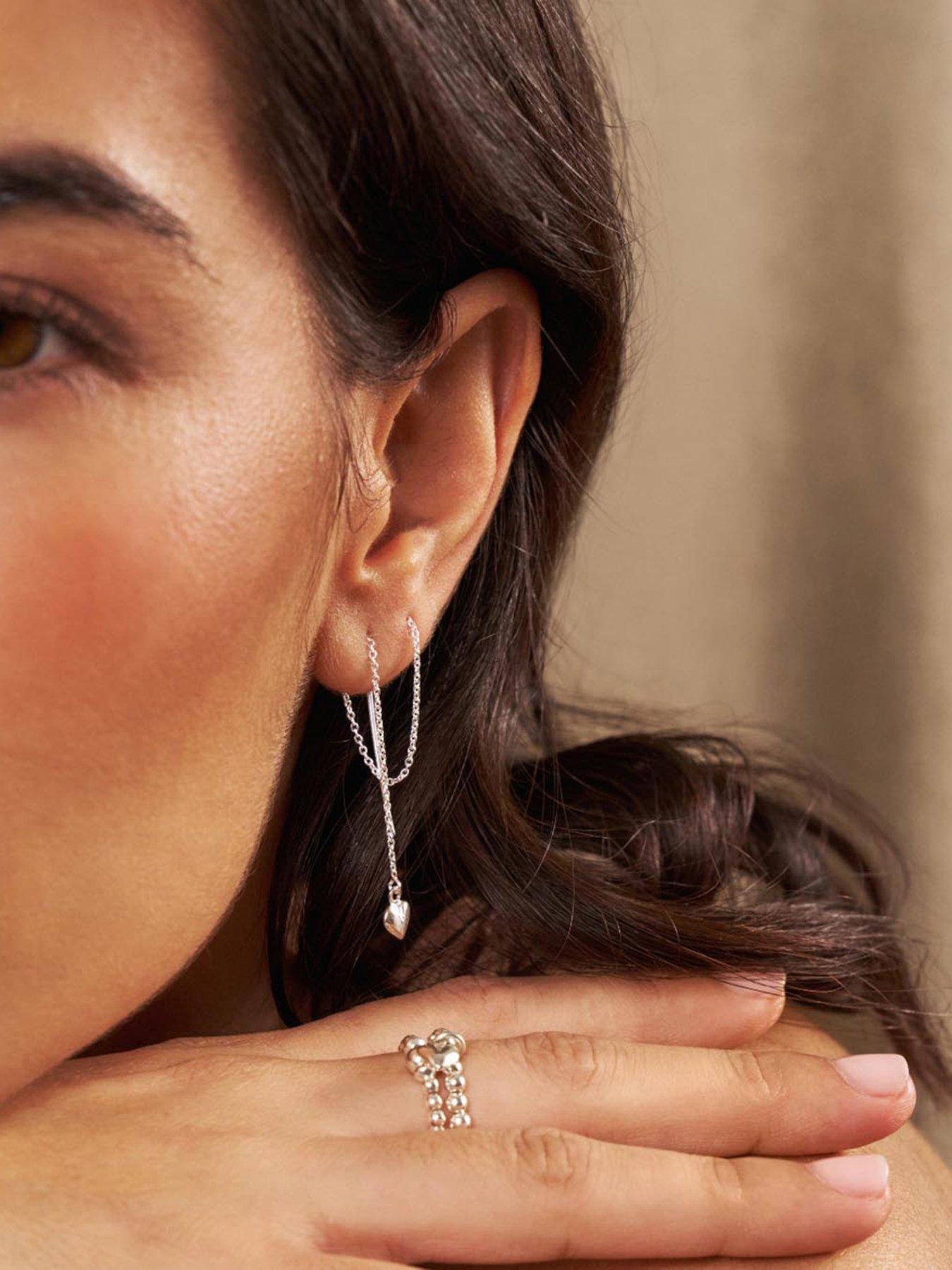  image of chlobo-mini-puffed-heart-pull-through-earrings