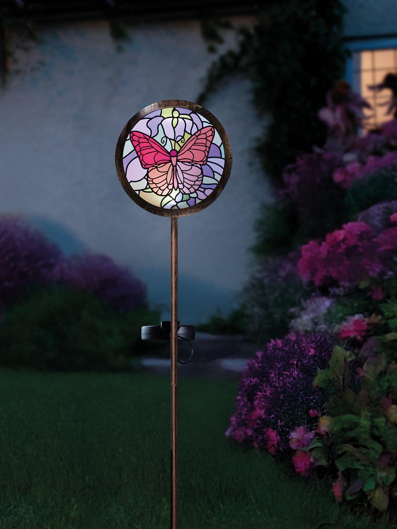 Smart Solar Tiffany Butterfly Stake