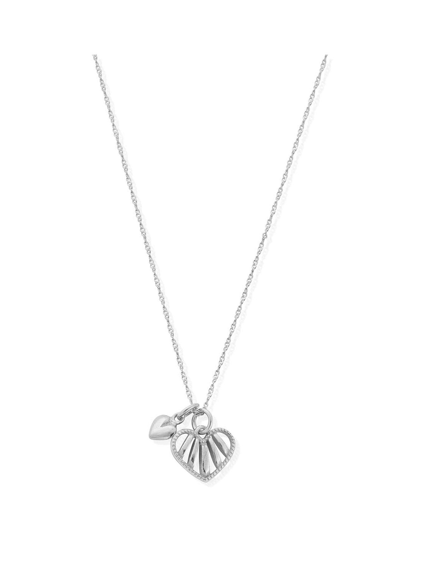 ChloBo TINY TWISTED ROPE CHAIN LOVING HEARTS NECKLACE