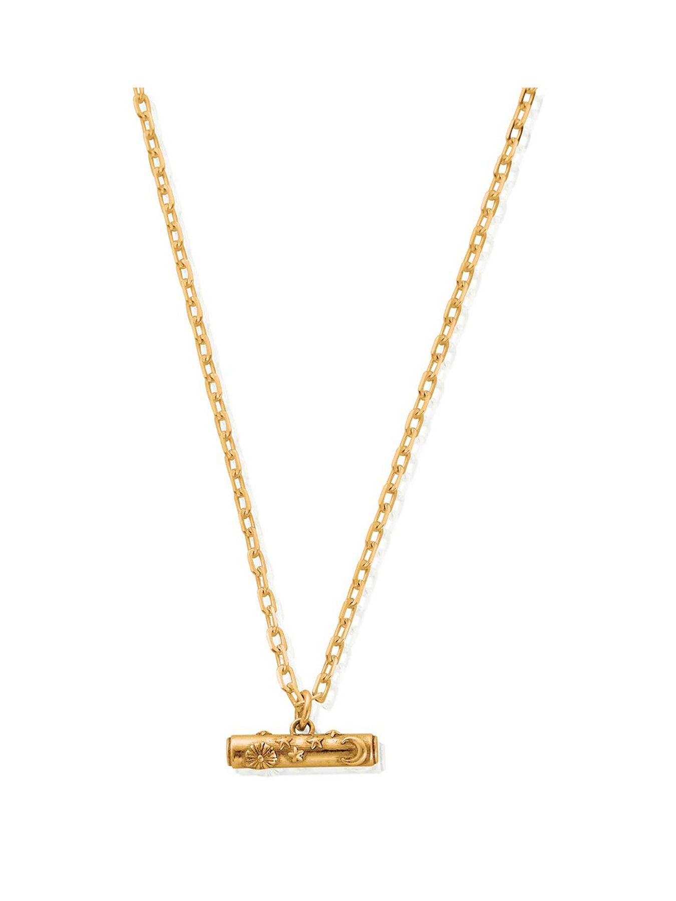 Image 1 of 1 of ChloBo Gold Light Anchor Chain Solstice T-Bar Necklace