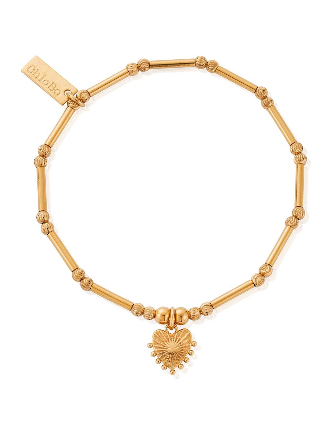 ChloBo GOLD DAINTY MOON CUT SPARKLE GLOWING BEAUTY BRACELET