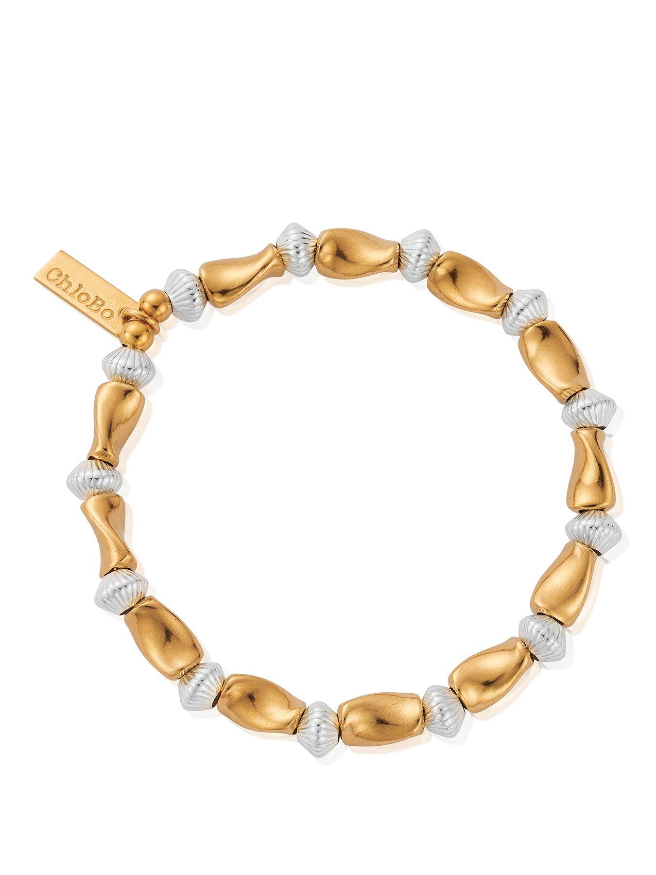 ChloBo GOLD AND SILVER TWISTED DISC BRACELET