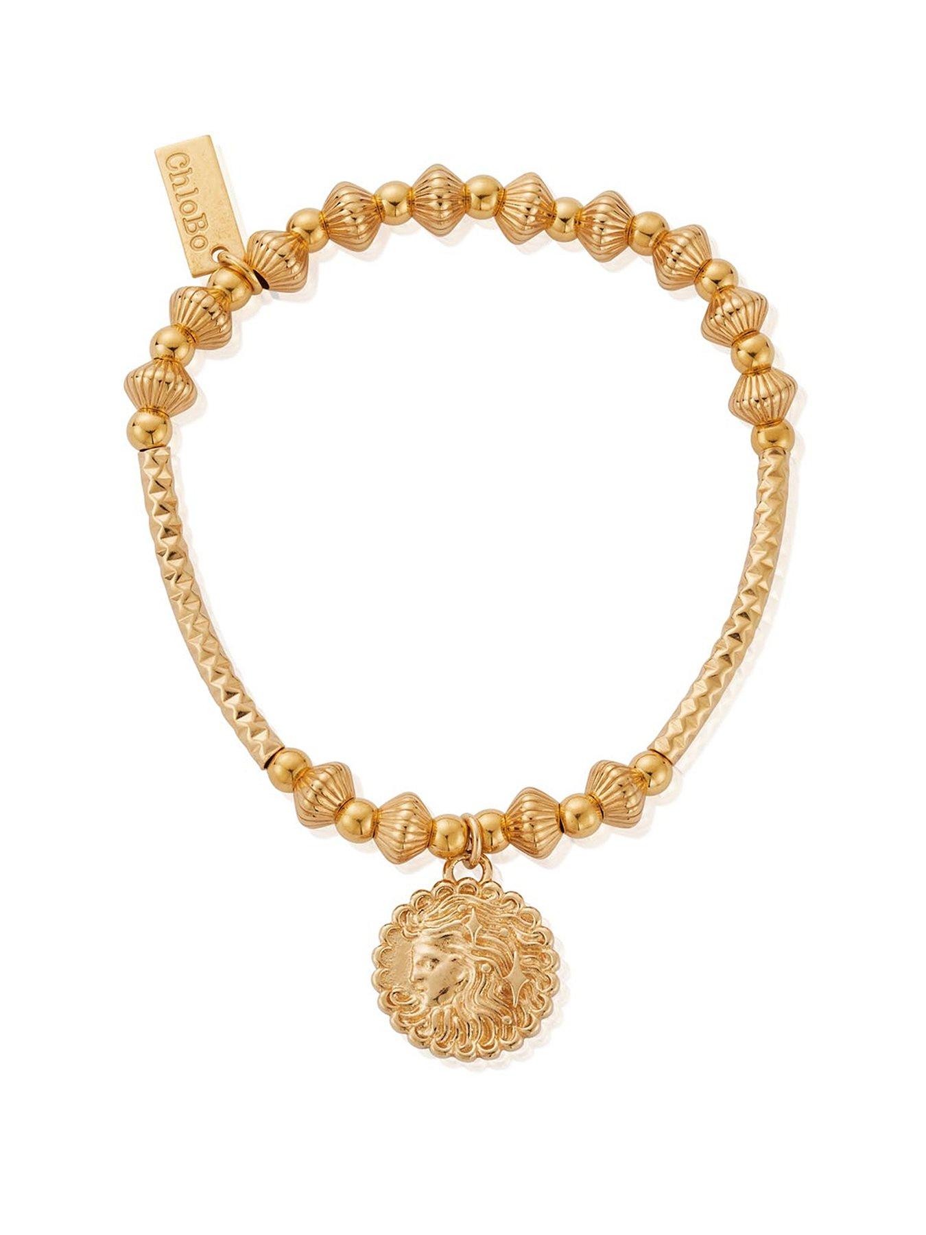 ChloBo GOLD PATTERN NOODLE DISC GODDESS BRACELET