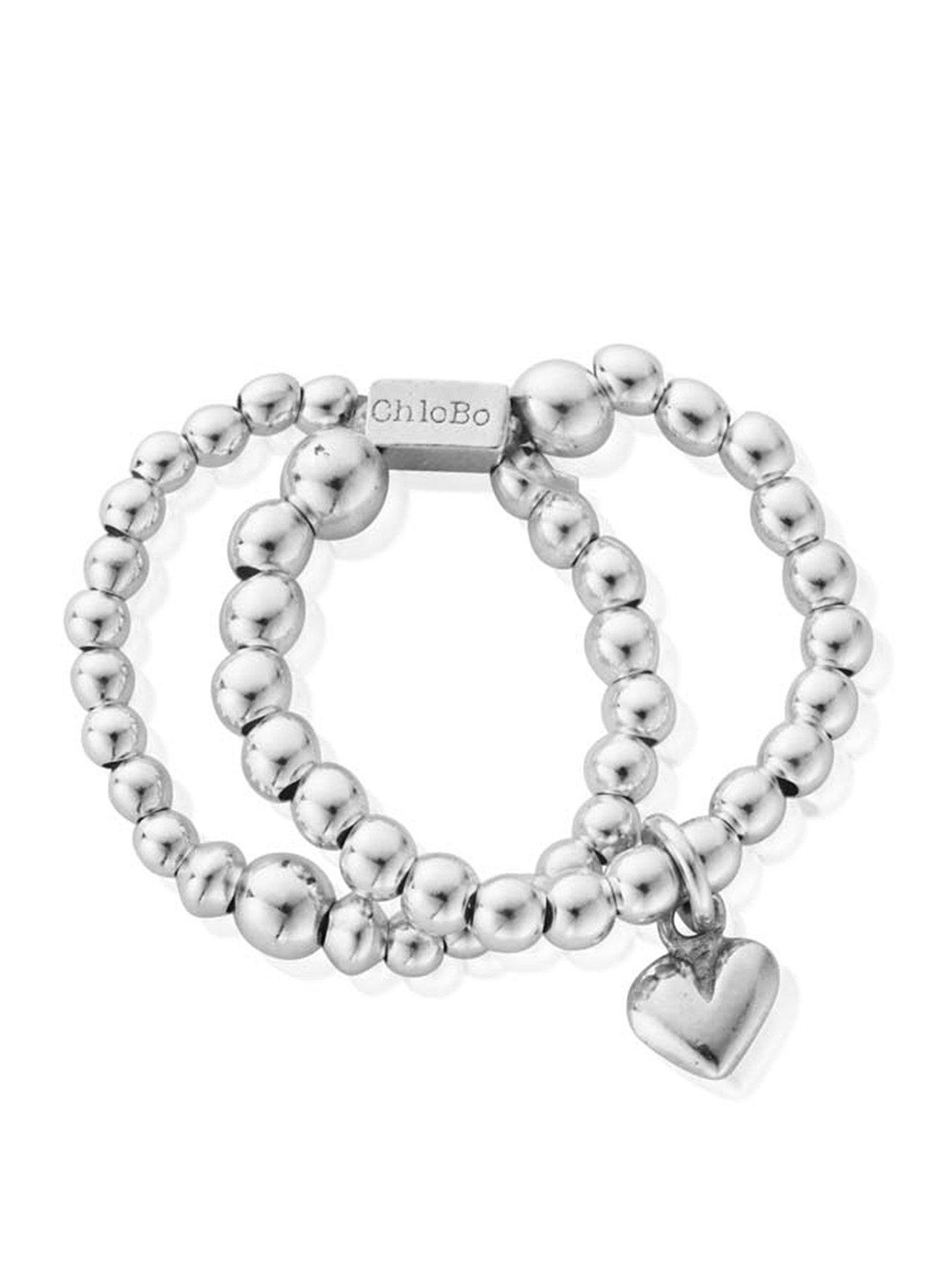 ChloBo MINI PUFFED HEART DOUBLE RING MEDIUM