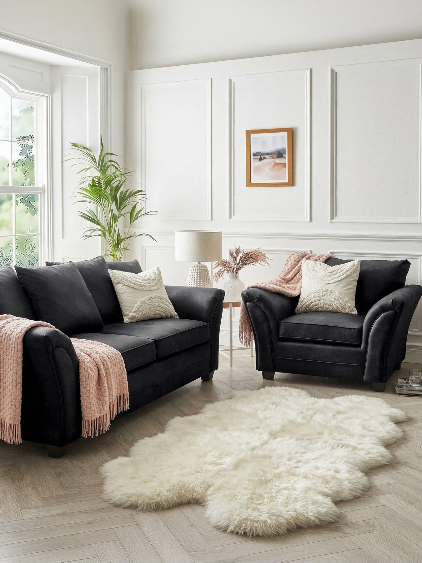 Image 1 of 6 of The Very Collection Dury Leather Look 3 + Chair