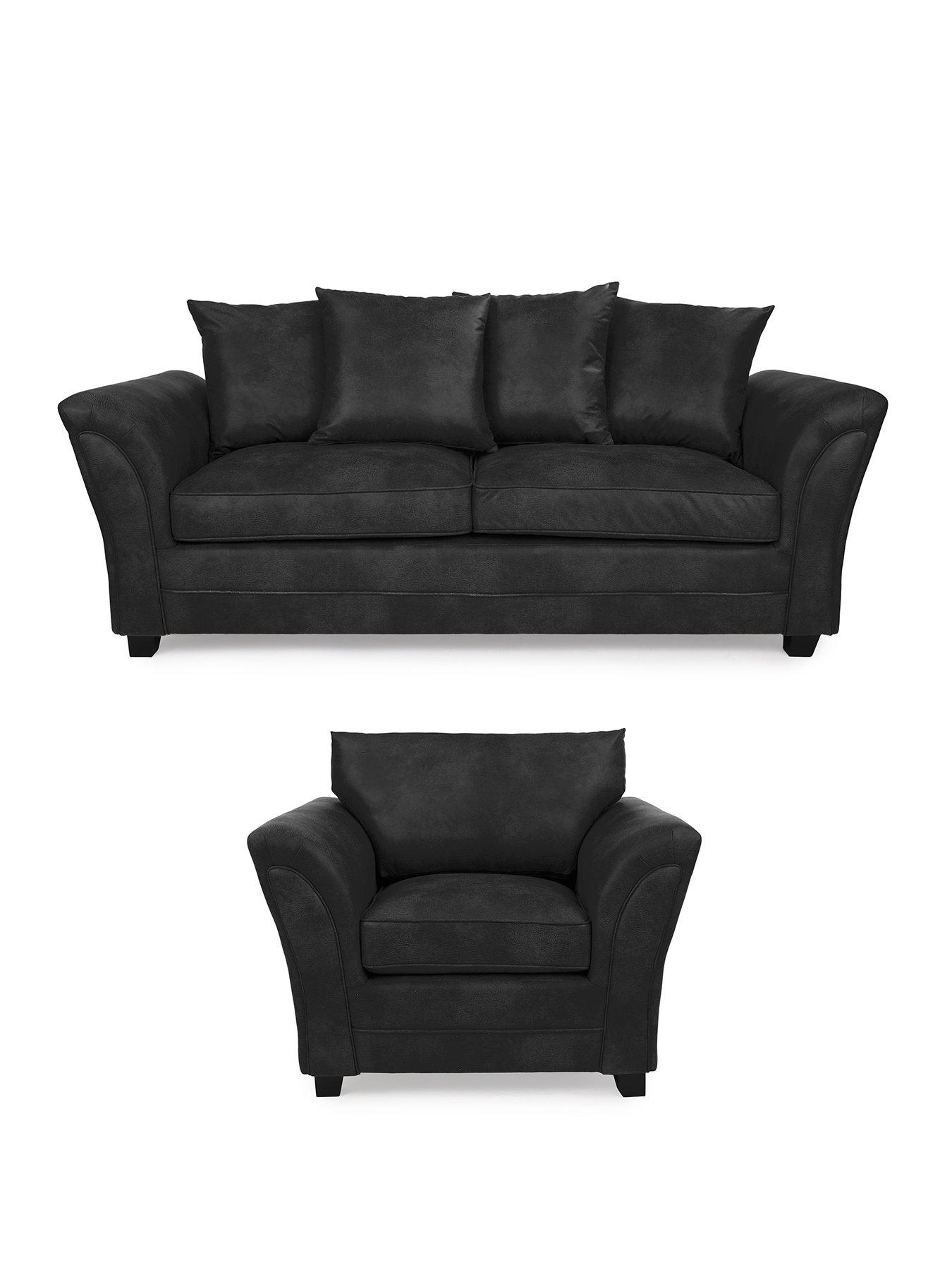 Image 2 of 6 of The Very Collection Dury Leather Look 3 + Chair