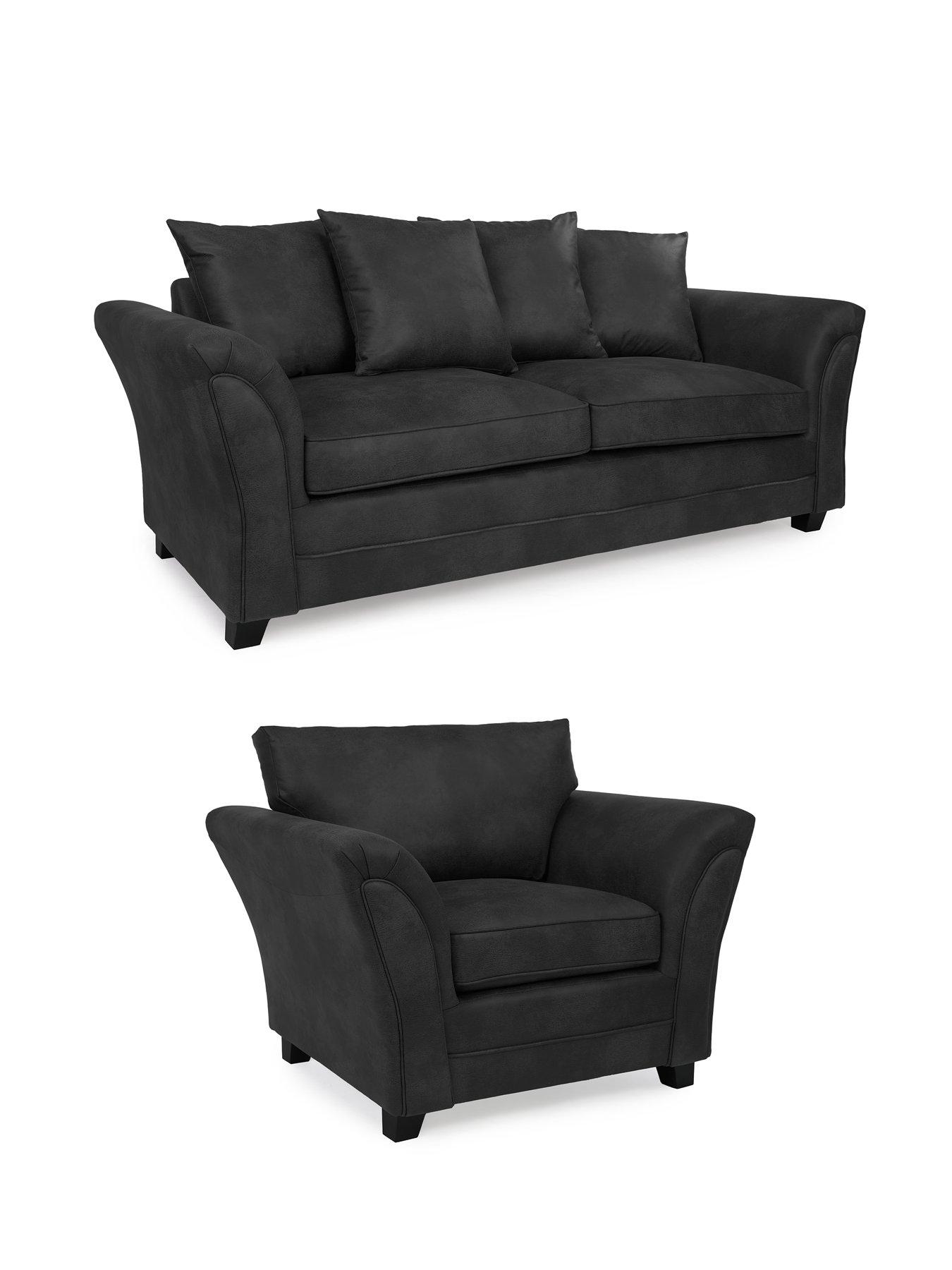 Image 3 of 6 of The Very Collection Dury Leather Look 3 + Chair
