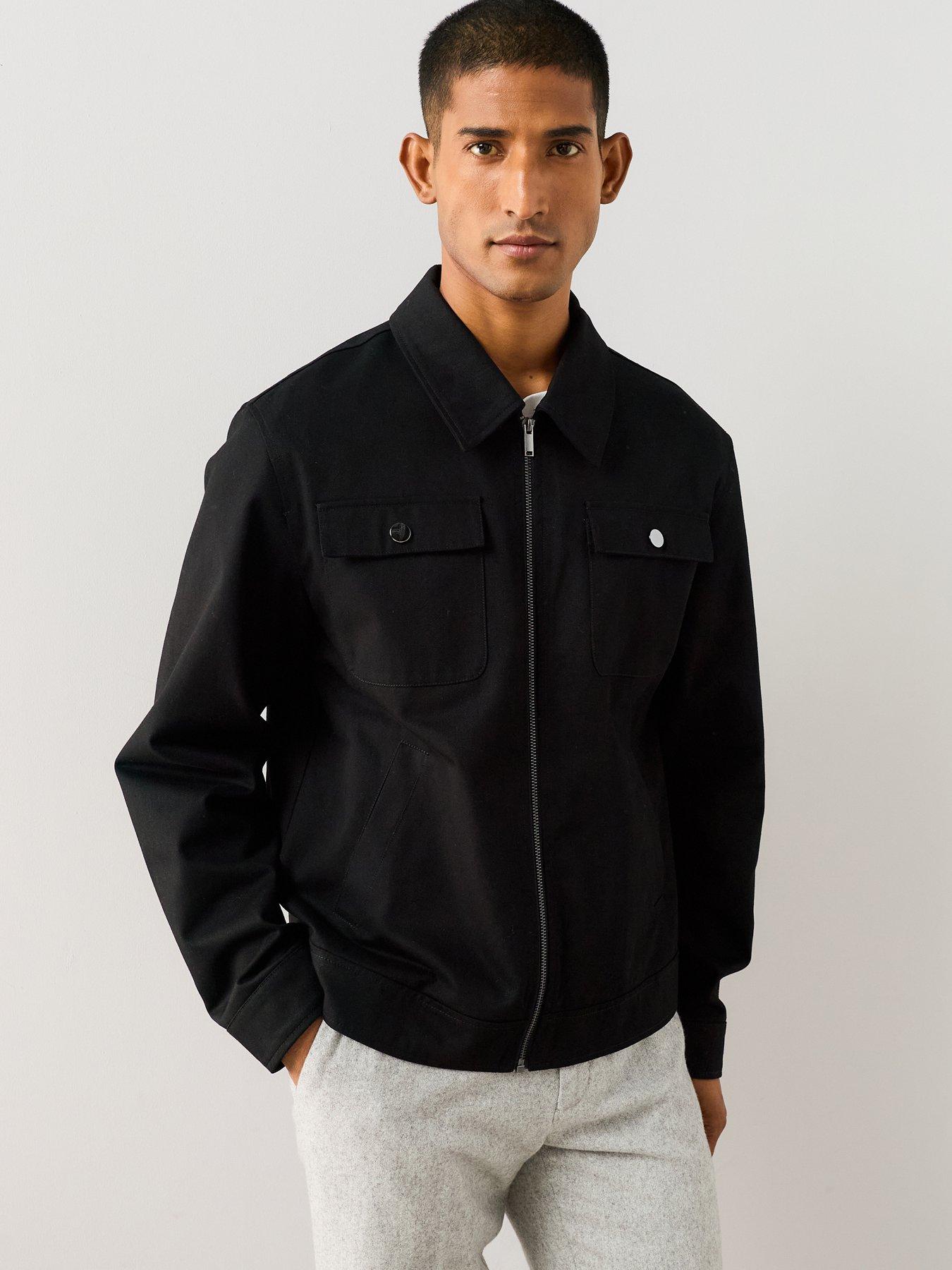 The Very Collection Pure Cotton Zip Through Pocket Front Jacket - Black