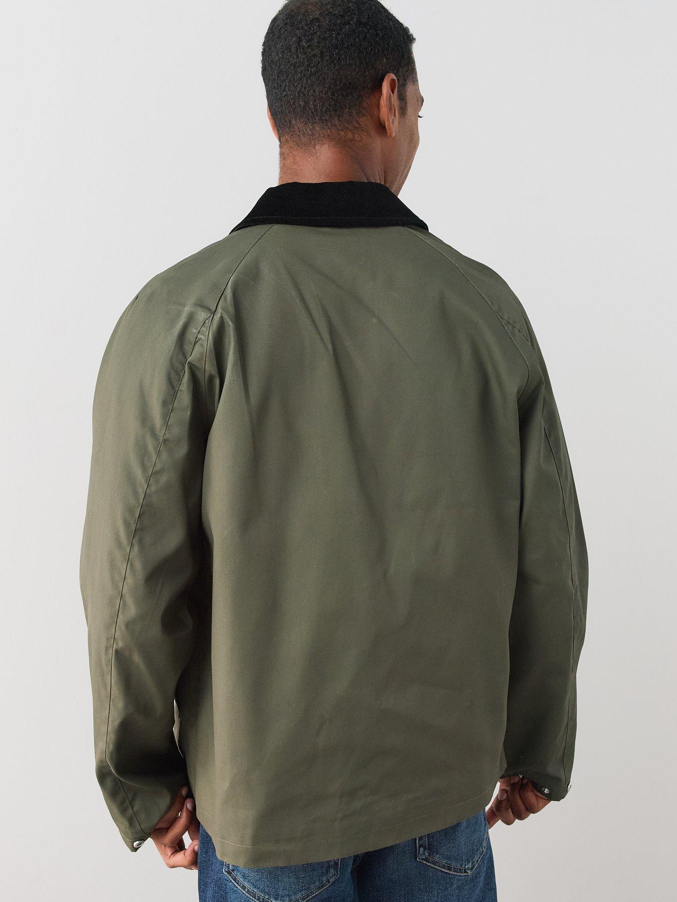 Image 2 of 7 of The Very Collection Cord Collar Wax Jacket - Khaki