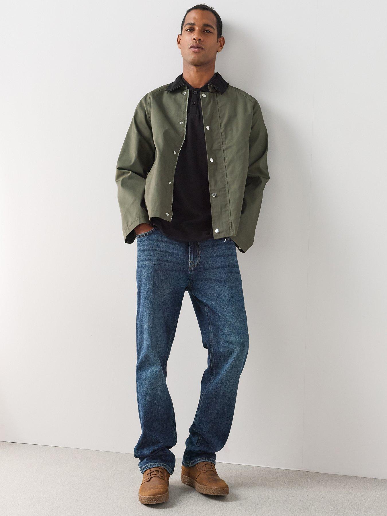 Image 3 of 7 of The Very Collection Cord Collar Wax Jacket - Khaki