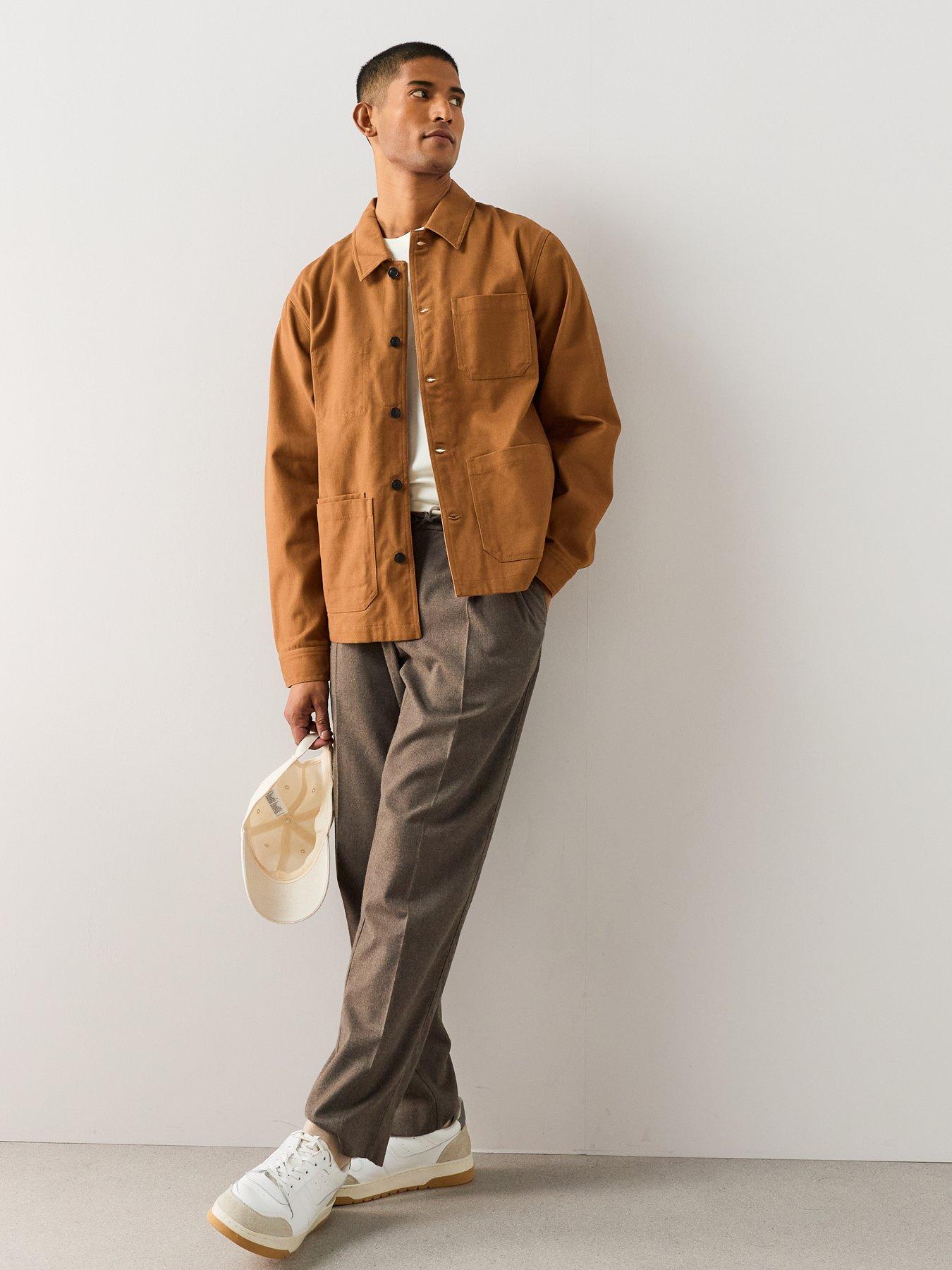 Image 3 of 7 of The Very Collection Regular Fit Twill Chore Jacket - Rust