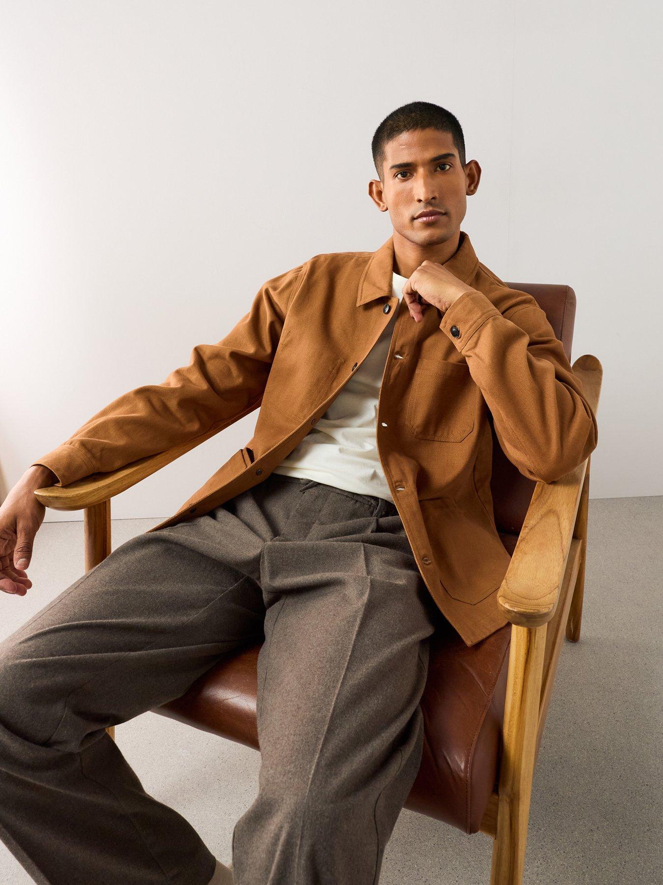 Image 4 of 7 of The Very Collection Regular Fit Twill Chore Jacket - Rust
