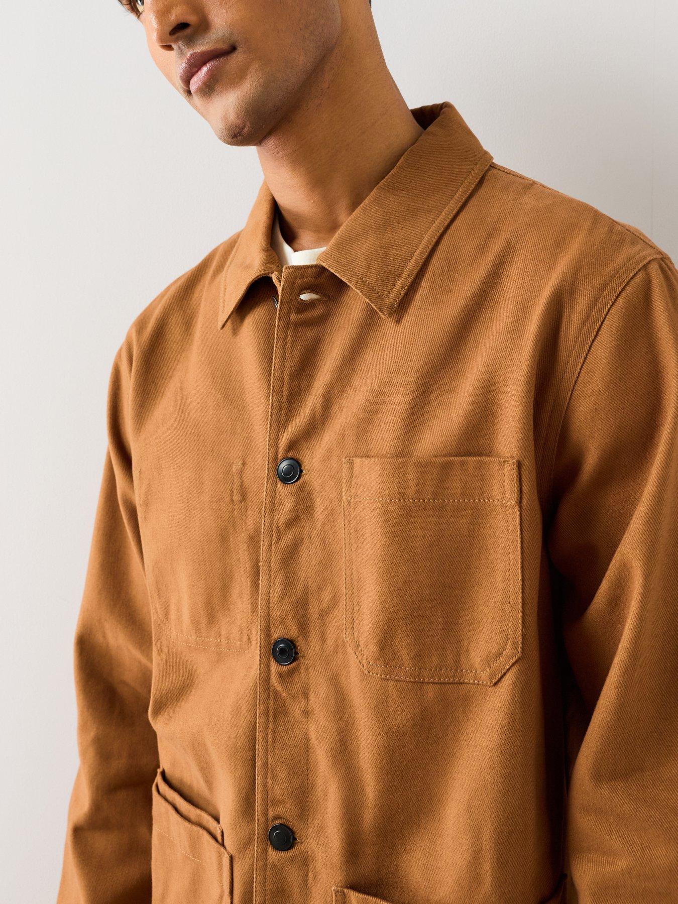 Image 6 of 7 of The Very Collection Regular Fit Twill Chore Jacket - Rust