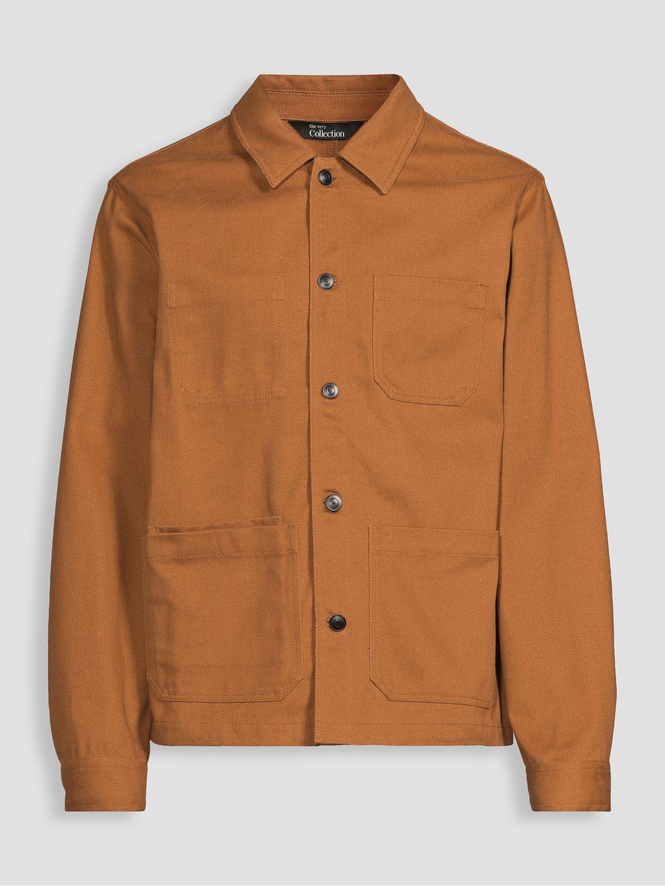 Image 7 of 7 of The Very Collection Regular Fit Twill Chore Jacket - Rust