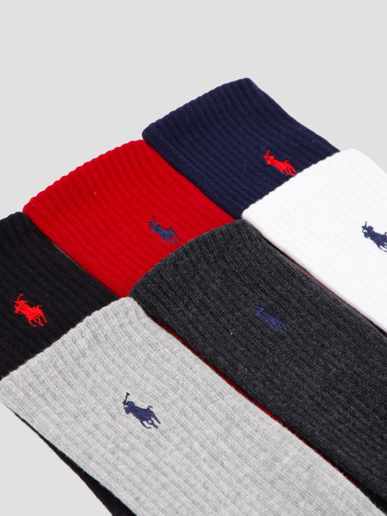 stillFront image of polo-ralph-lauren-6-pack-cotton-logo-crew-socks-assorted