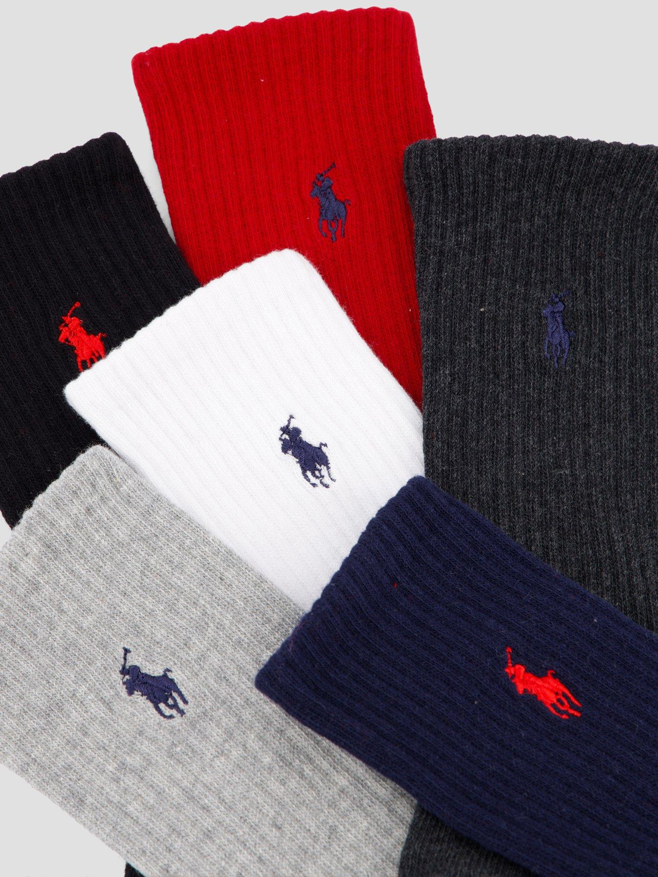 image of polo-ralph-lauren-6-pack-cotton-logo-crew-socks-assorted