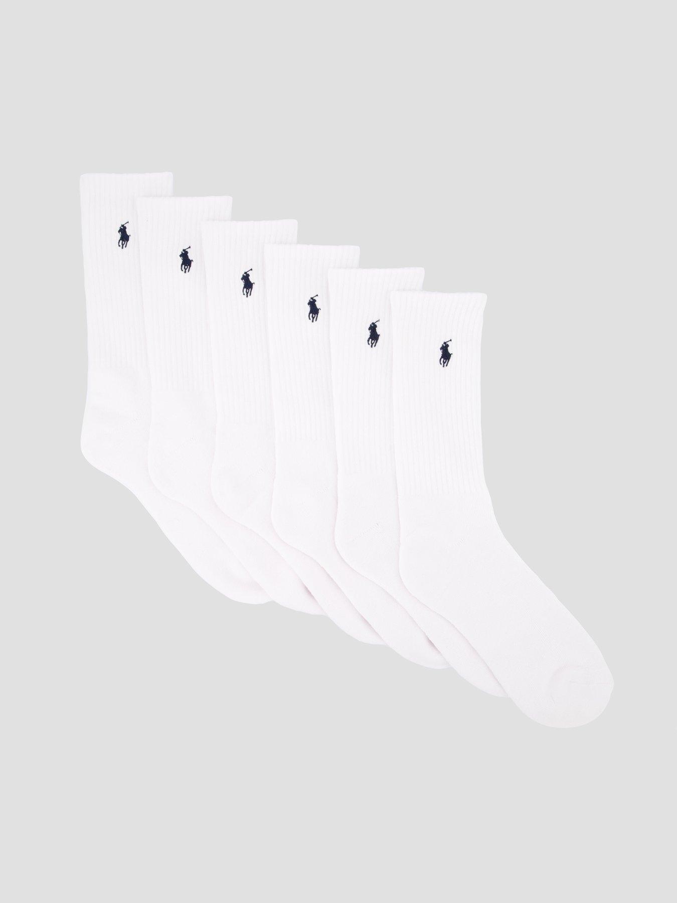 Polo Ralph Lauren 6 Pack Logo Sports Ankle Socks - White