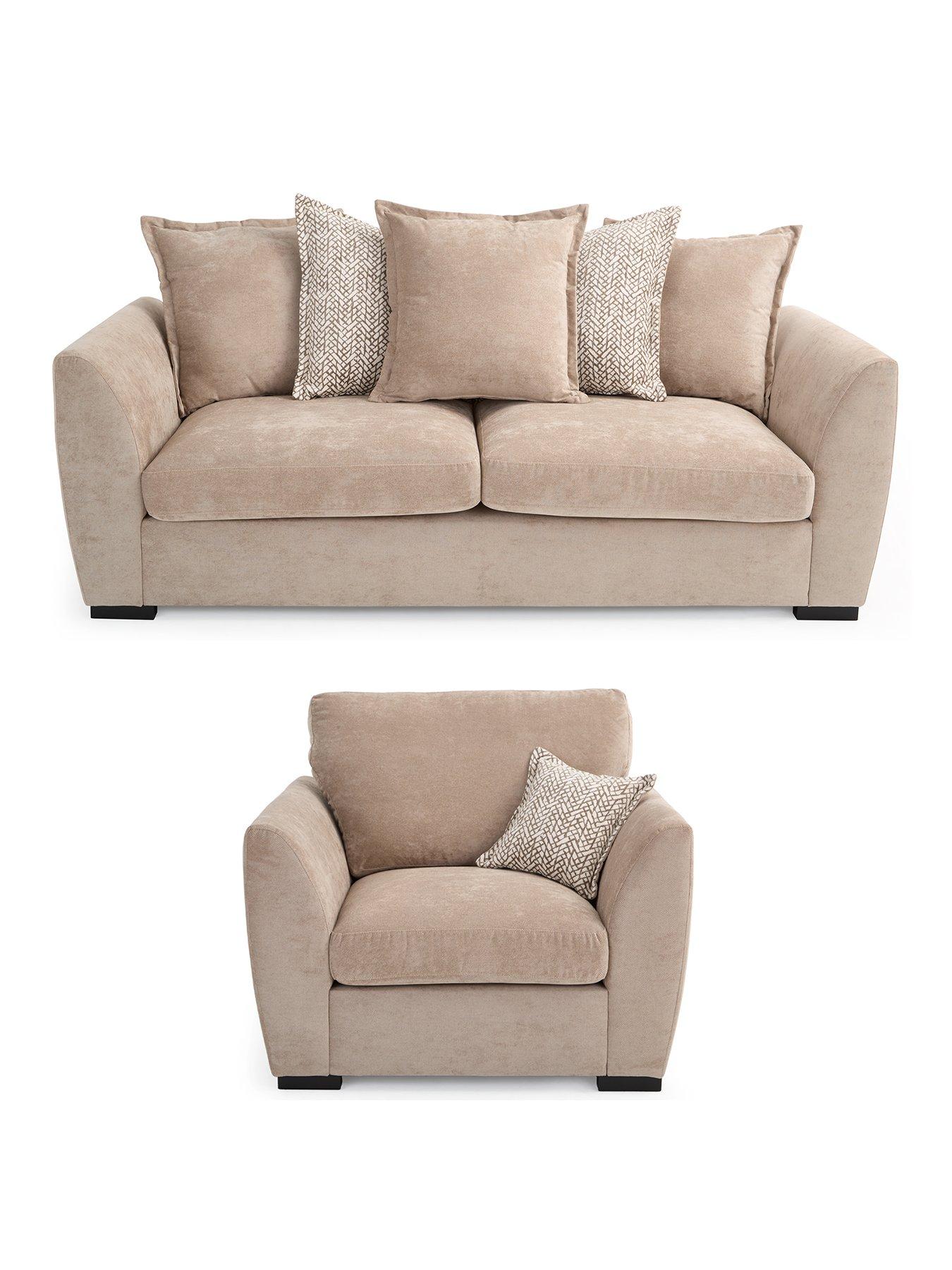 Image 2 of 2 of The Very Collection Havana Fabric 3 Seater Scatterback Sofa + Armchair Set (Buy &amp; SAVE!) - FSC&reg; Certified