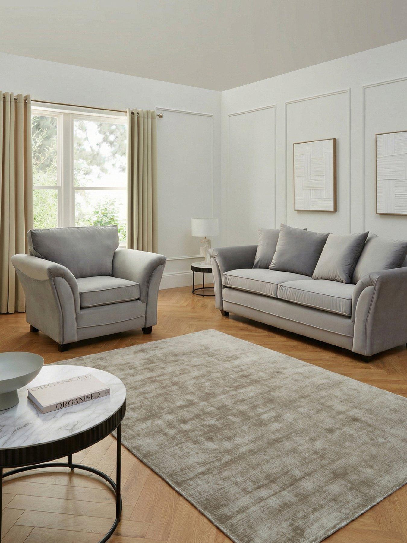 The Very Collection Leila Fabric 3 Seater Sofa + Armchair Set (Buy  &  SAVE!) - FSC® Certified