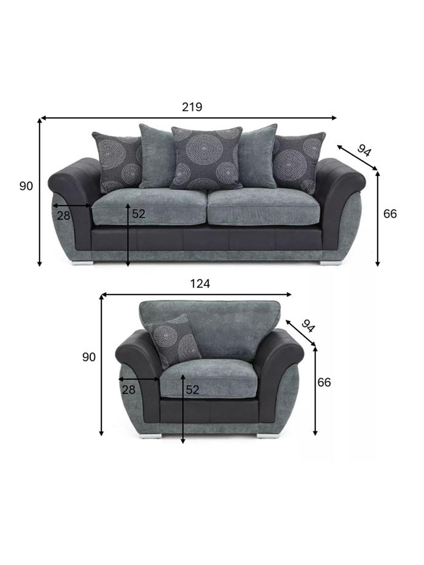 Image 5 of 5 of The Very Collection Danube Fabric/Faux Leather 3 Seater Sofa + Armchair Set (Buy &amp; SAVE!) - FSC&reg; Certified