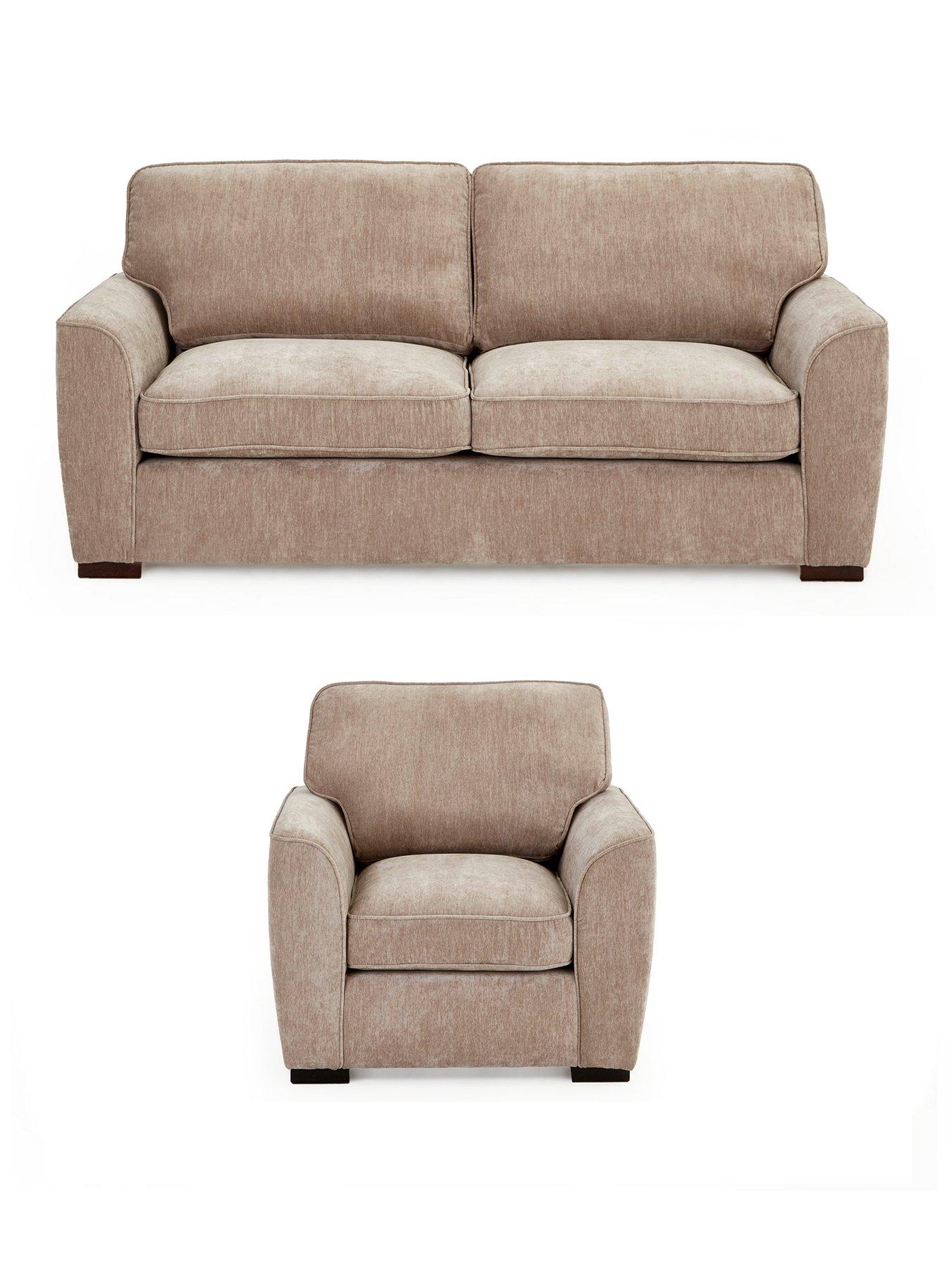 Image 1 of 6 of The Very Collection Harlow 3 Seater Fabric Sofa + Armchair Set (Buy &amp; SAVE!) - FSC&reg; Certified