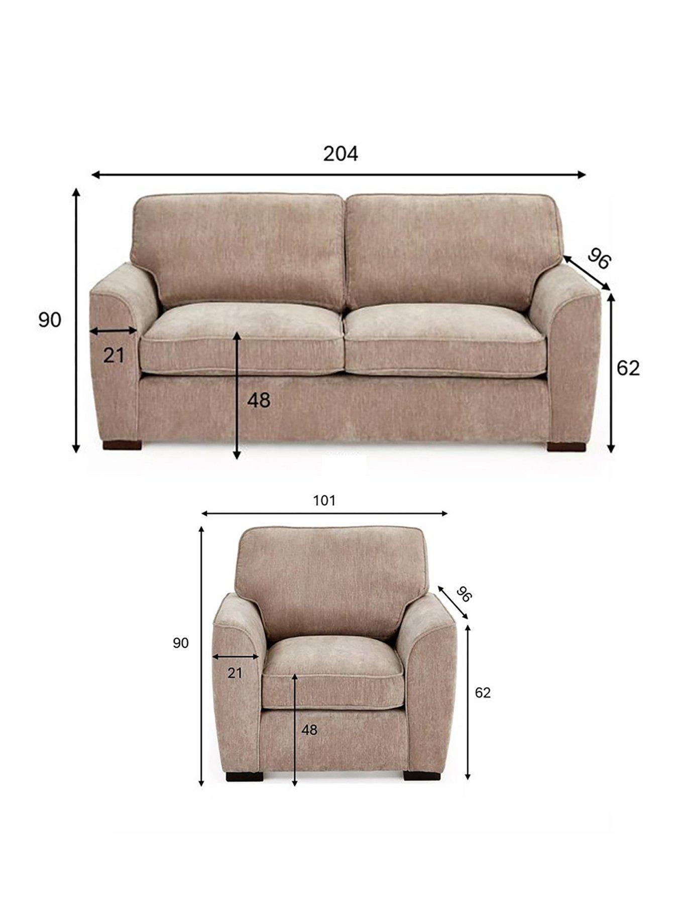 Image 5 of 6 of The Very Collection Harlow 3 Seater Fabric Sofa + Armchair Set (Buy &amp; SAVE!) - FSC&reg; Certified