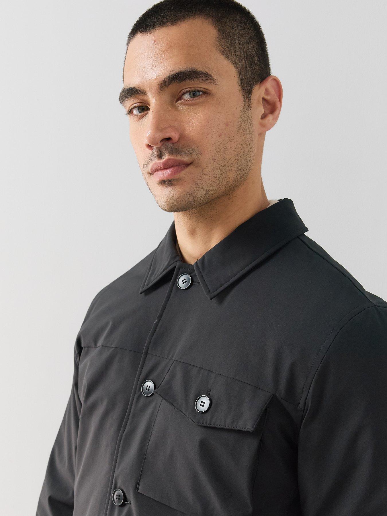 Image 4 of 7 of The Very Collection Padded Button Up Jacket - Black