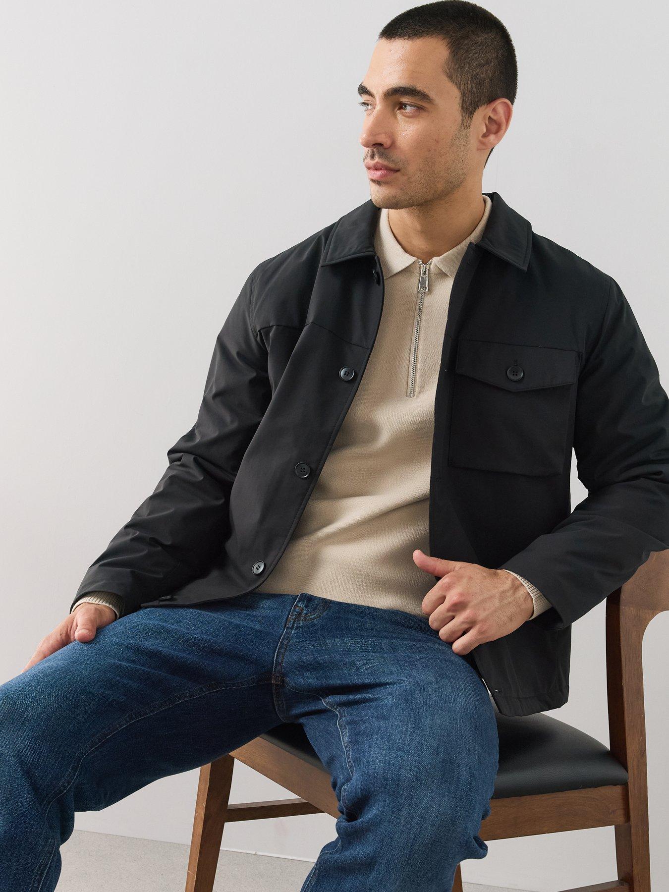 Image 5 of 7 of The Very Collection Padded Button Up Jacket - Black