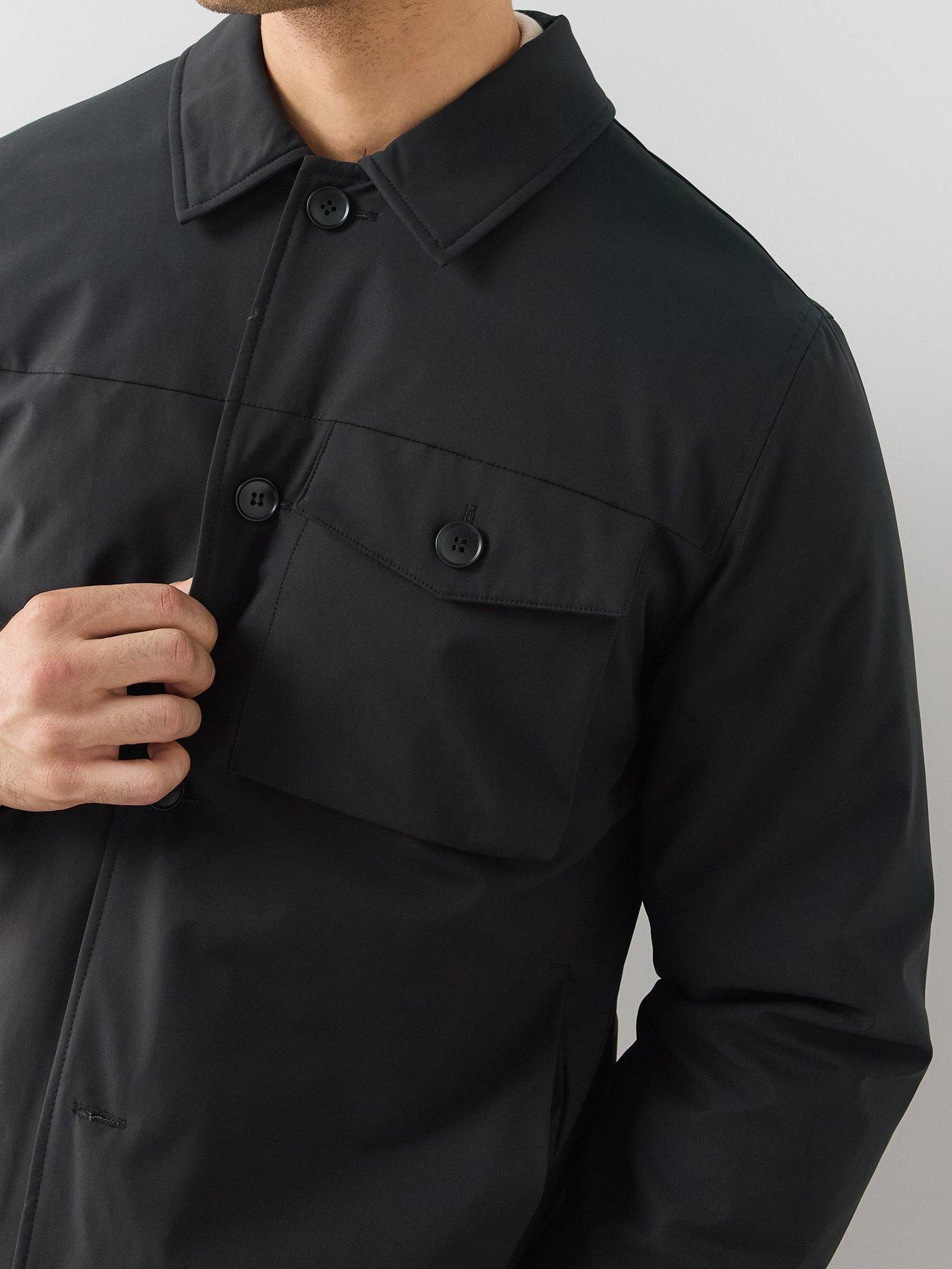 Image 6 of 7 of The Very Collection Padded Button Up Jacket - Black