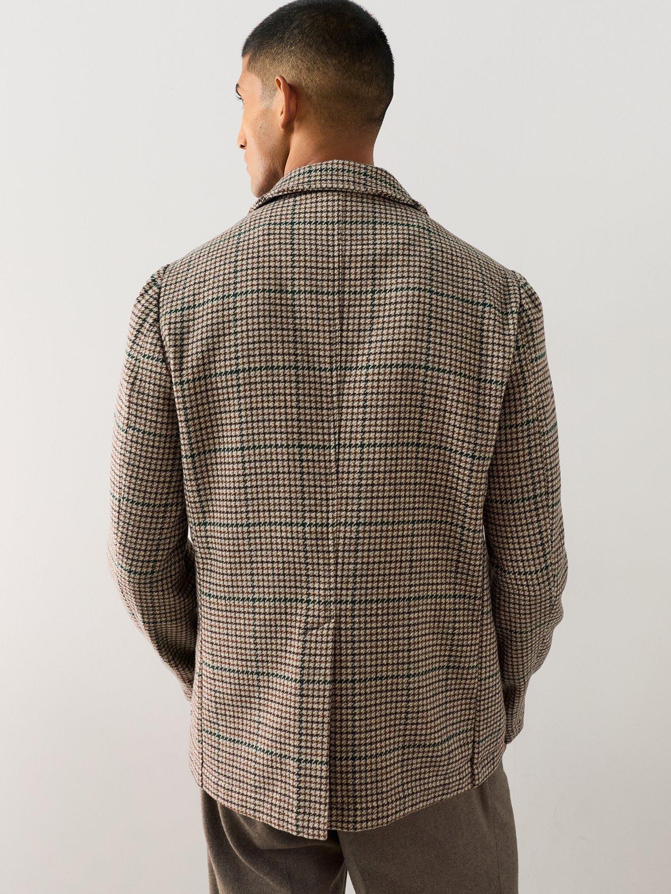Image 2 of 7 of The Very Collection Wool Blend Herringbone Blazer - Brown